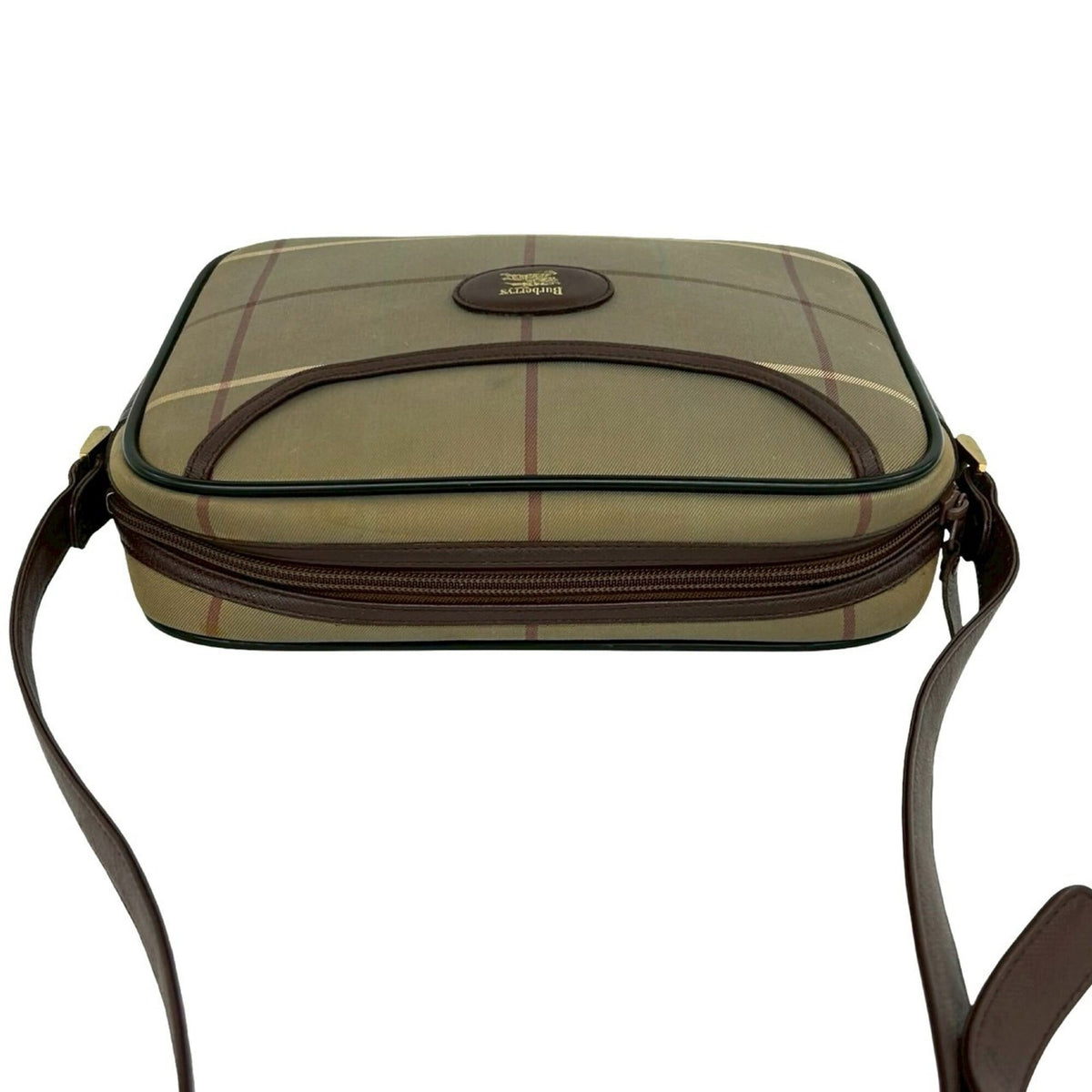 Burberry Brown Khaki Canvas Leather Pochette Shoulder Bag (Pre-Owned)
