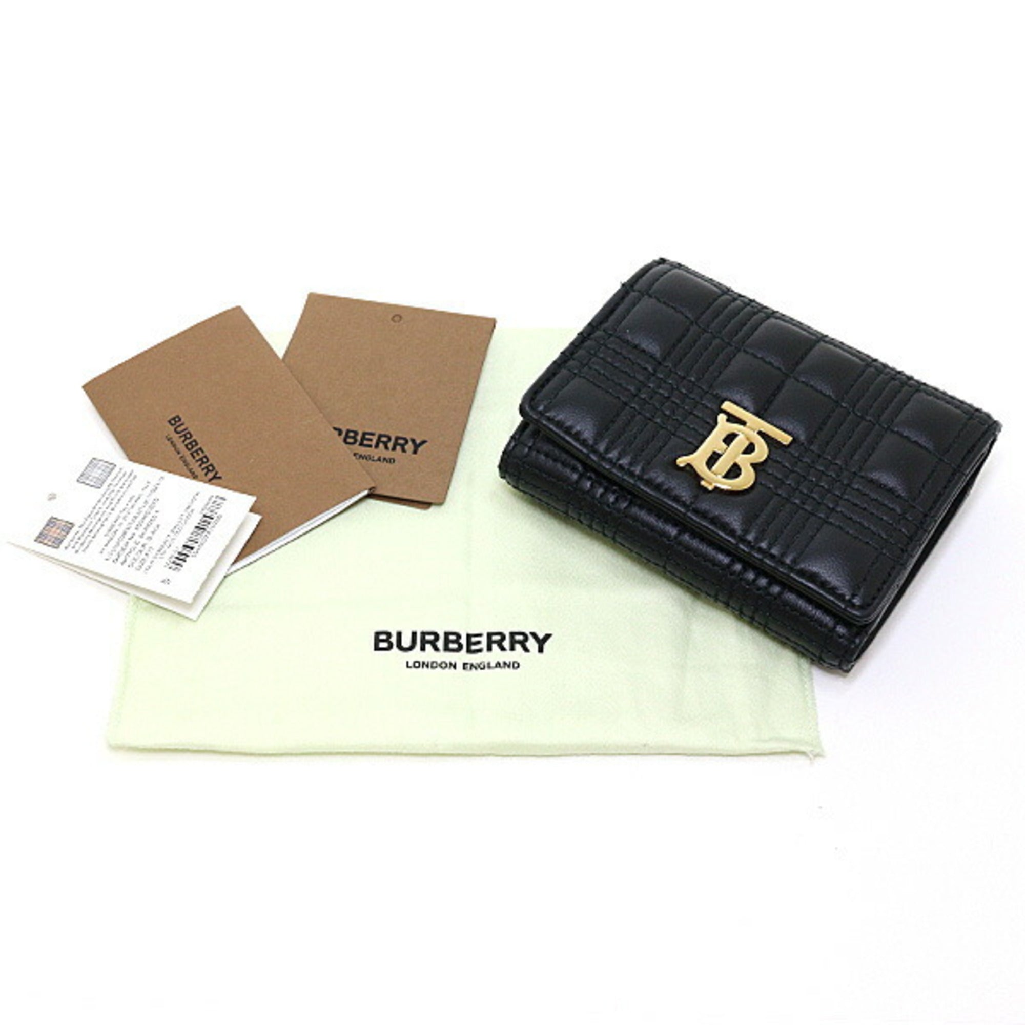 Burberry Black Leather Wallet (Tri-Fold) (Pre-Owned)
