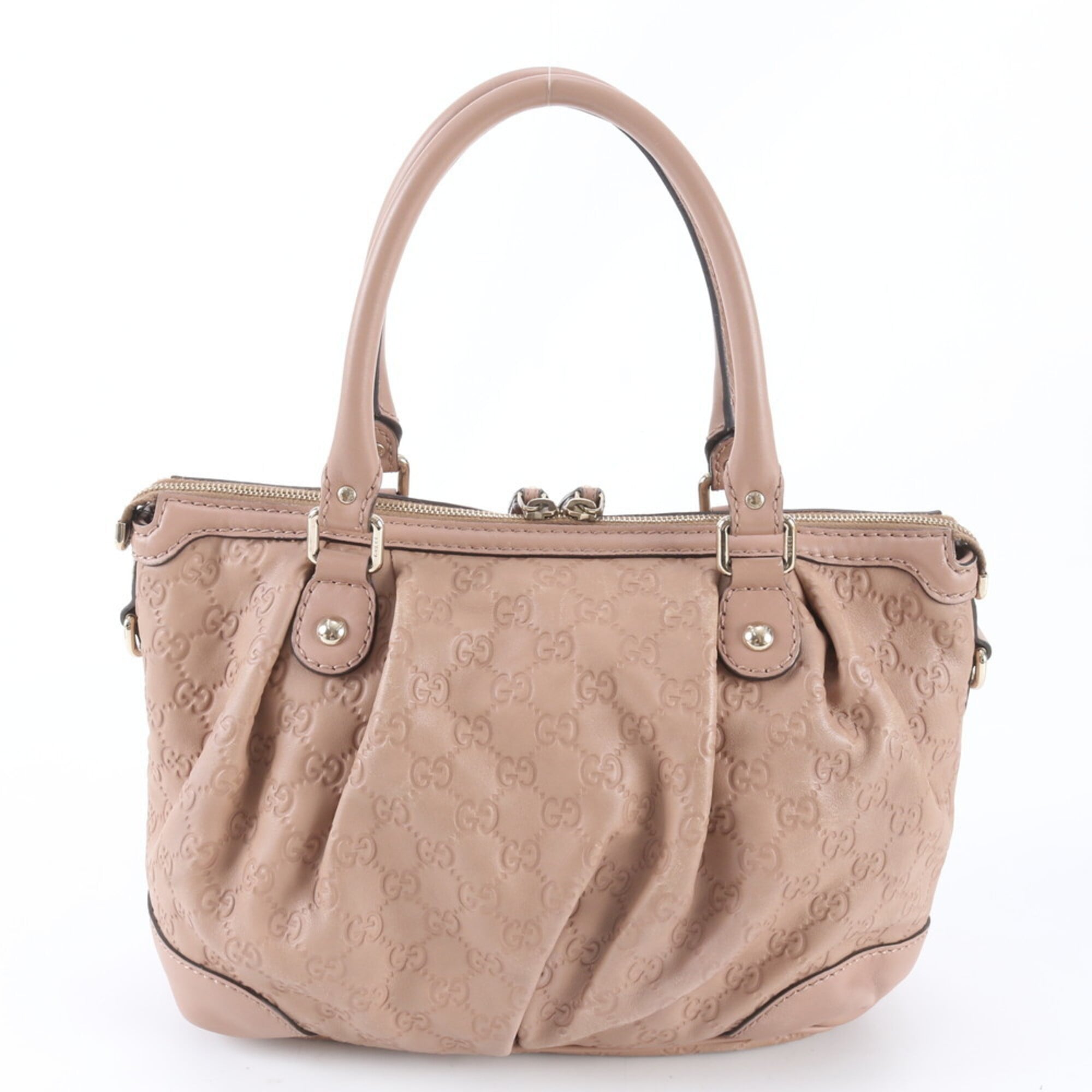 Gucci Pink Leather Handbag Tote Bag (Pre-Owned)