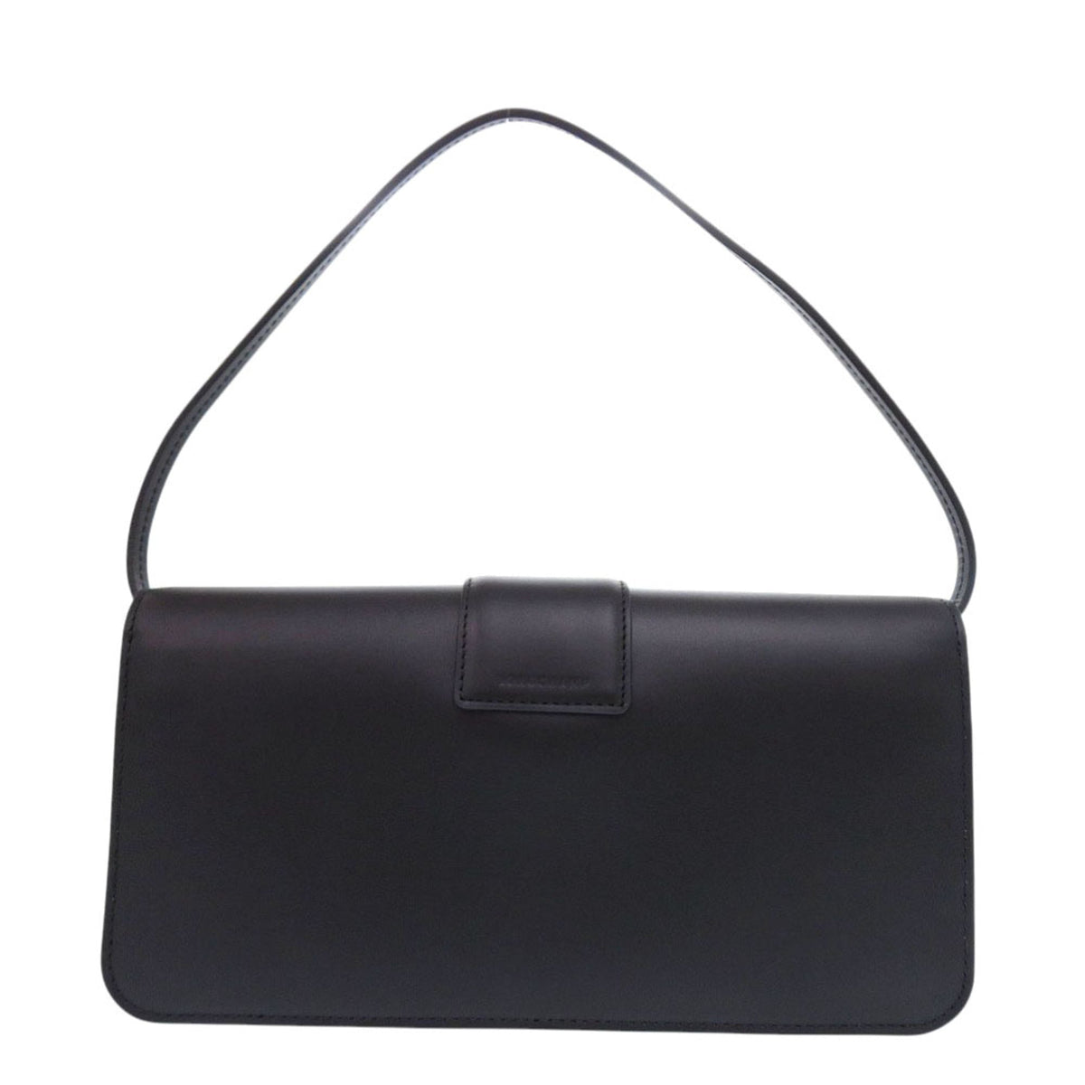 Longchamp Black Leather Handbag Shoulder Bag (Pre-Owned)