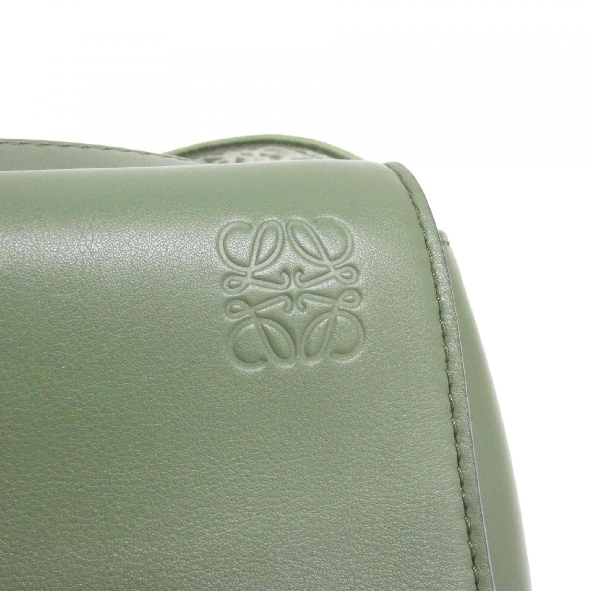 Loewe Green Leather Handbag Messenger Bag Shoulder Bag (Pre-Owned)