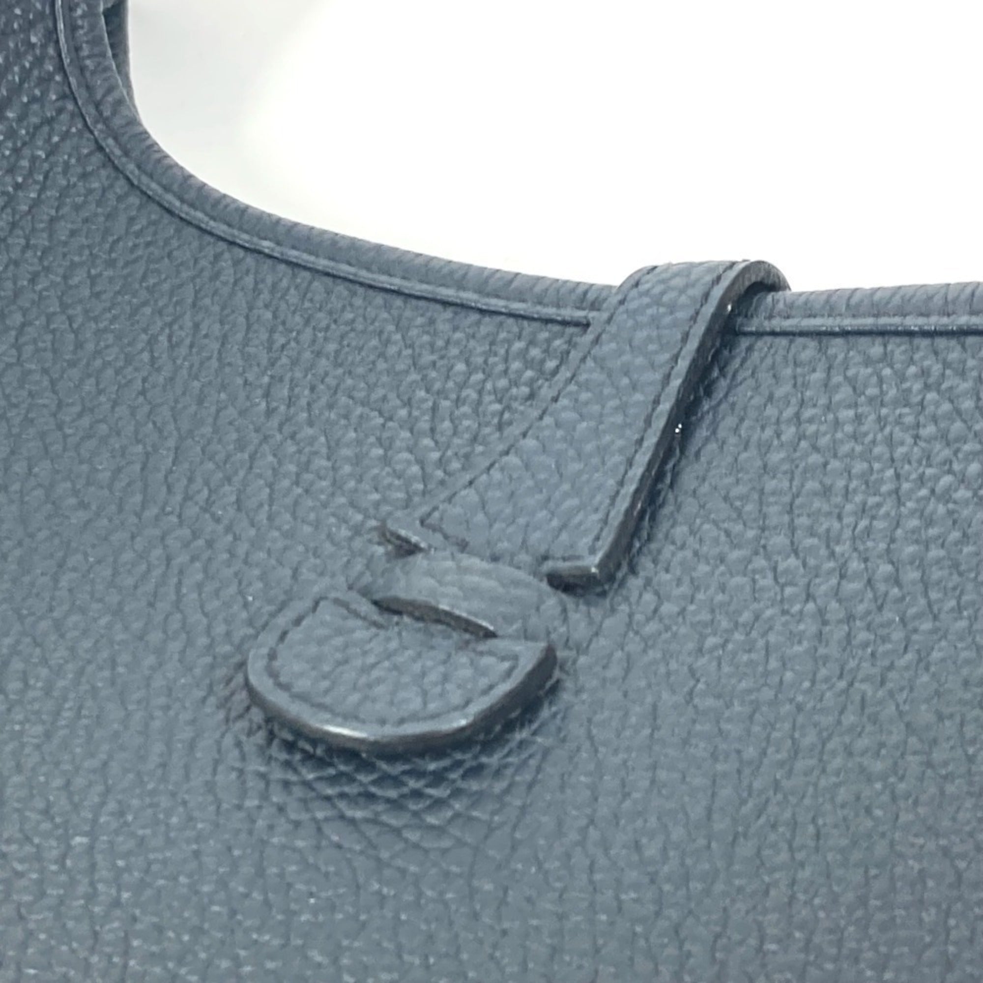 Hermes Navy Taurillon Clemence Leather Shoulder Bag (Pre-Owned)