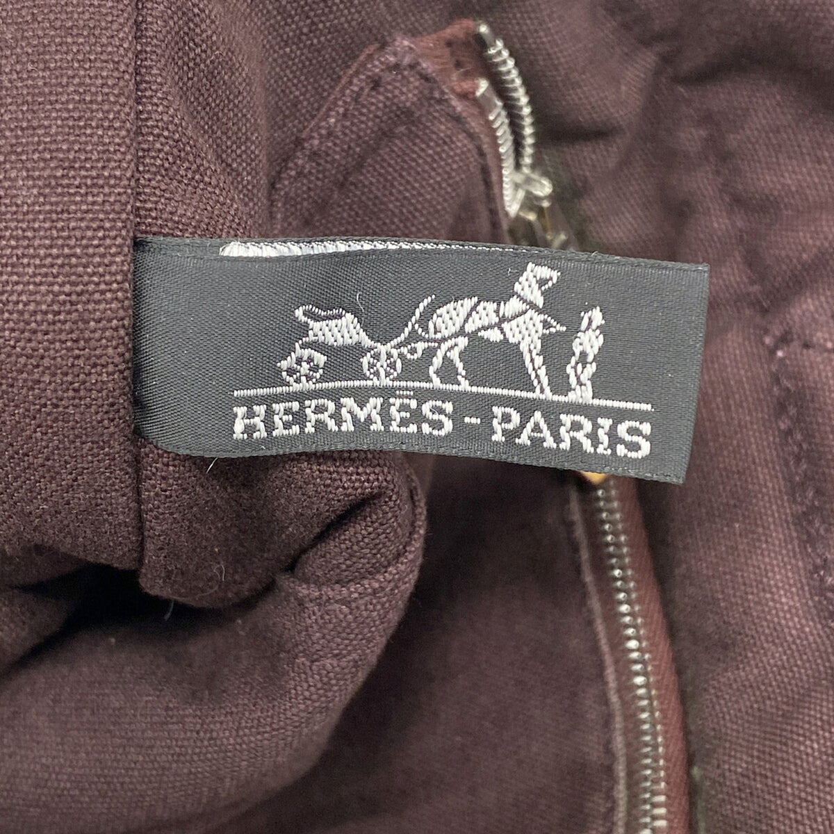 Hermes Bordeaux Canvas Tote Bag (Pre-Owned)