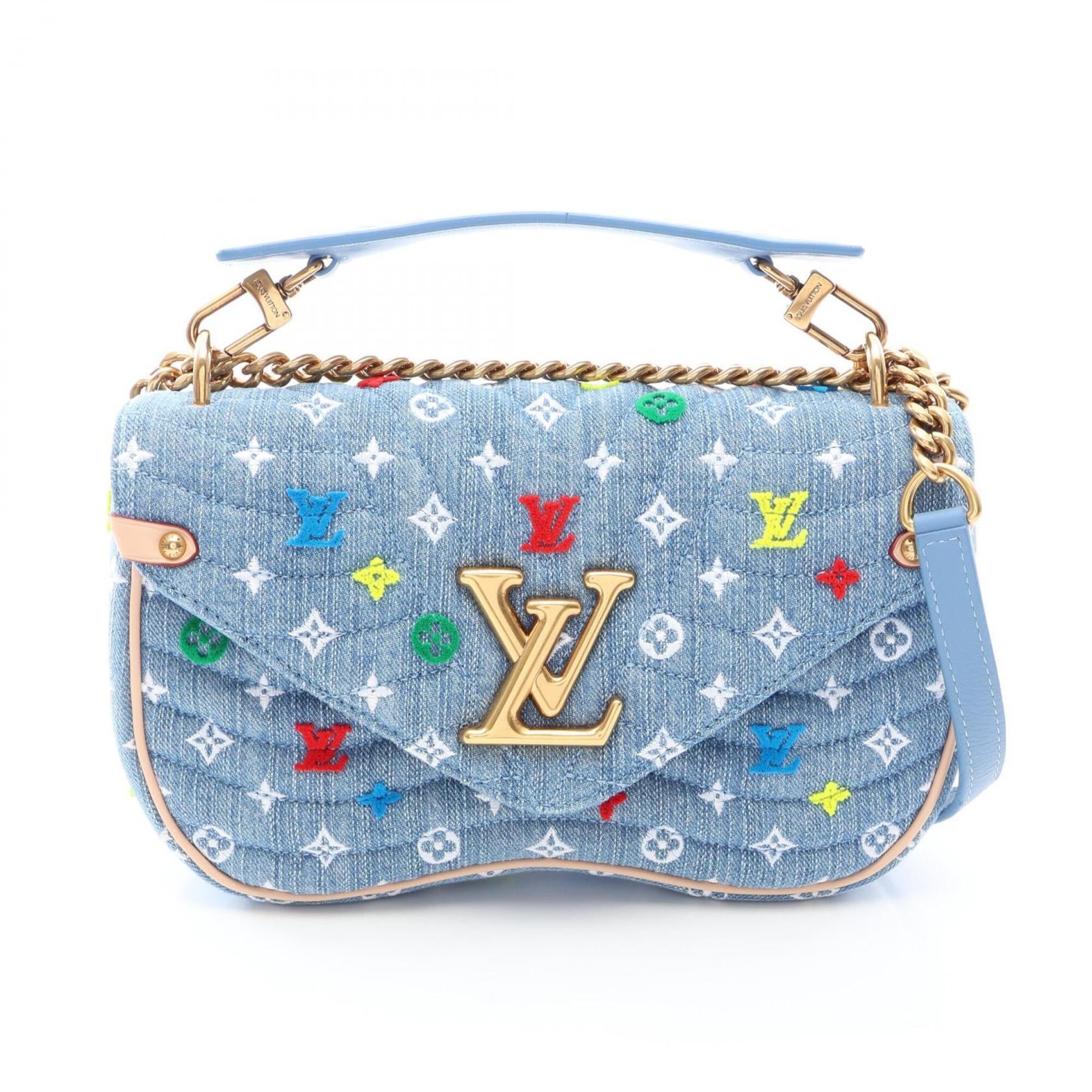 Louis Vuitton Blue Denim Leather Handbag Shoulder Bag (Pre-Owned)