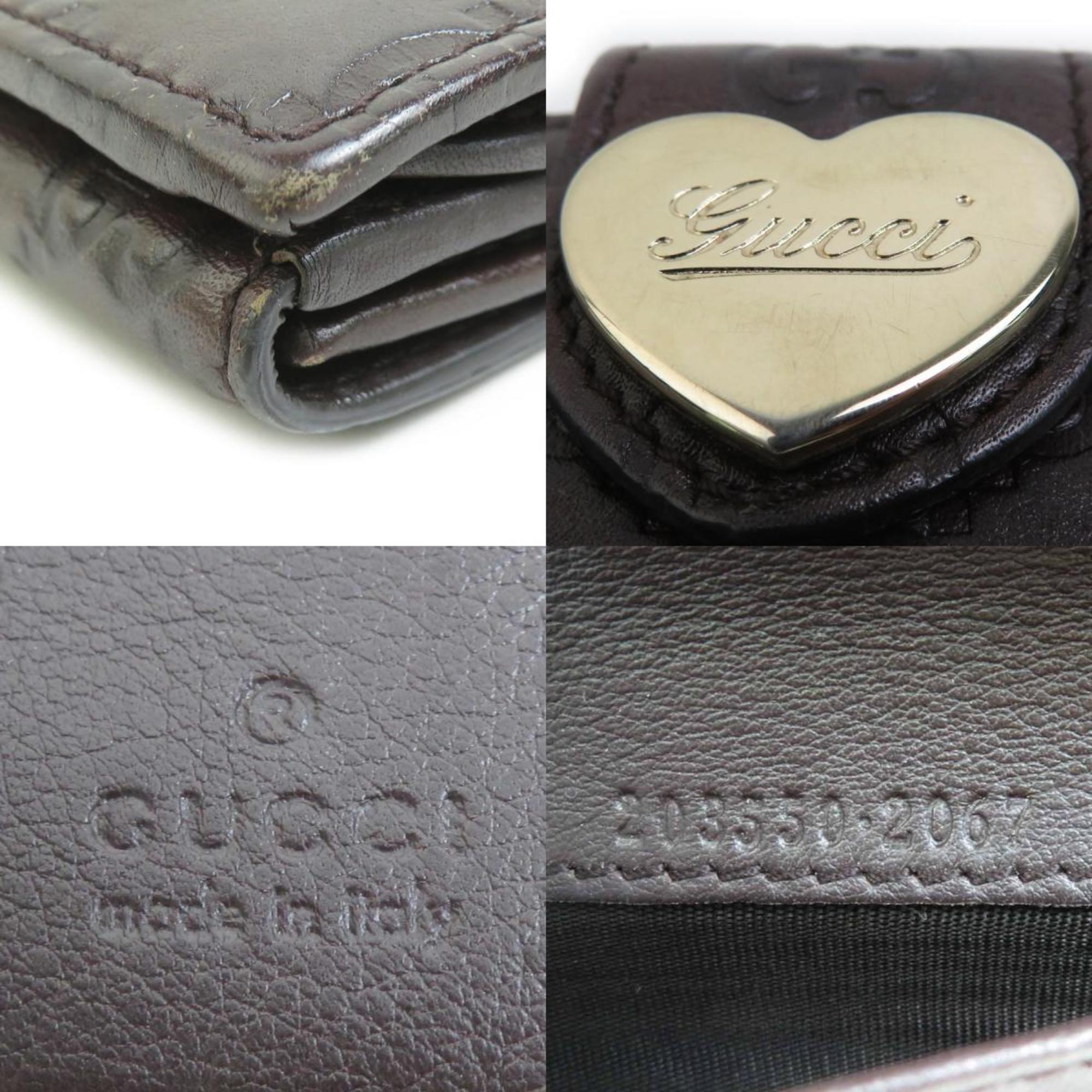Gucci Dark Brown Leather Long Wallet (Bi-Fold) (Pre-Owned)