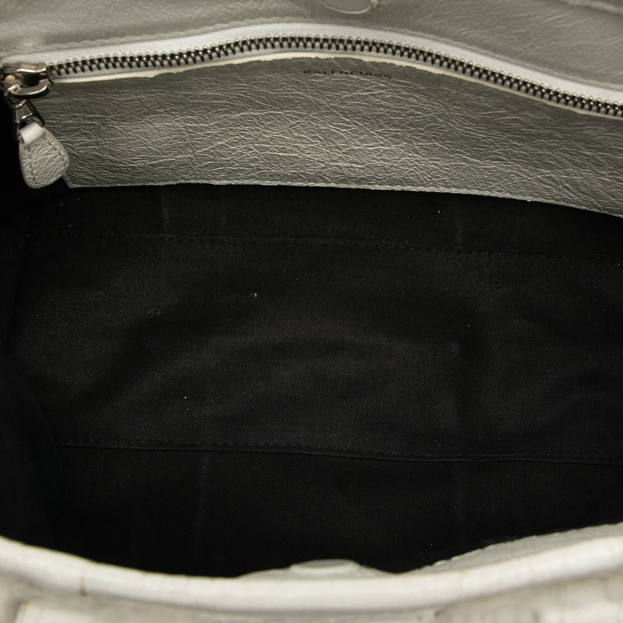 Balenciaga White Leather Handbag Shoulder Bag Tote Bag (Pre-Owned)