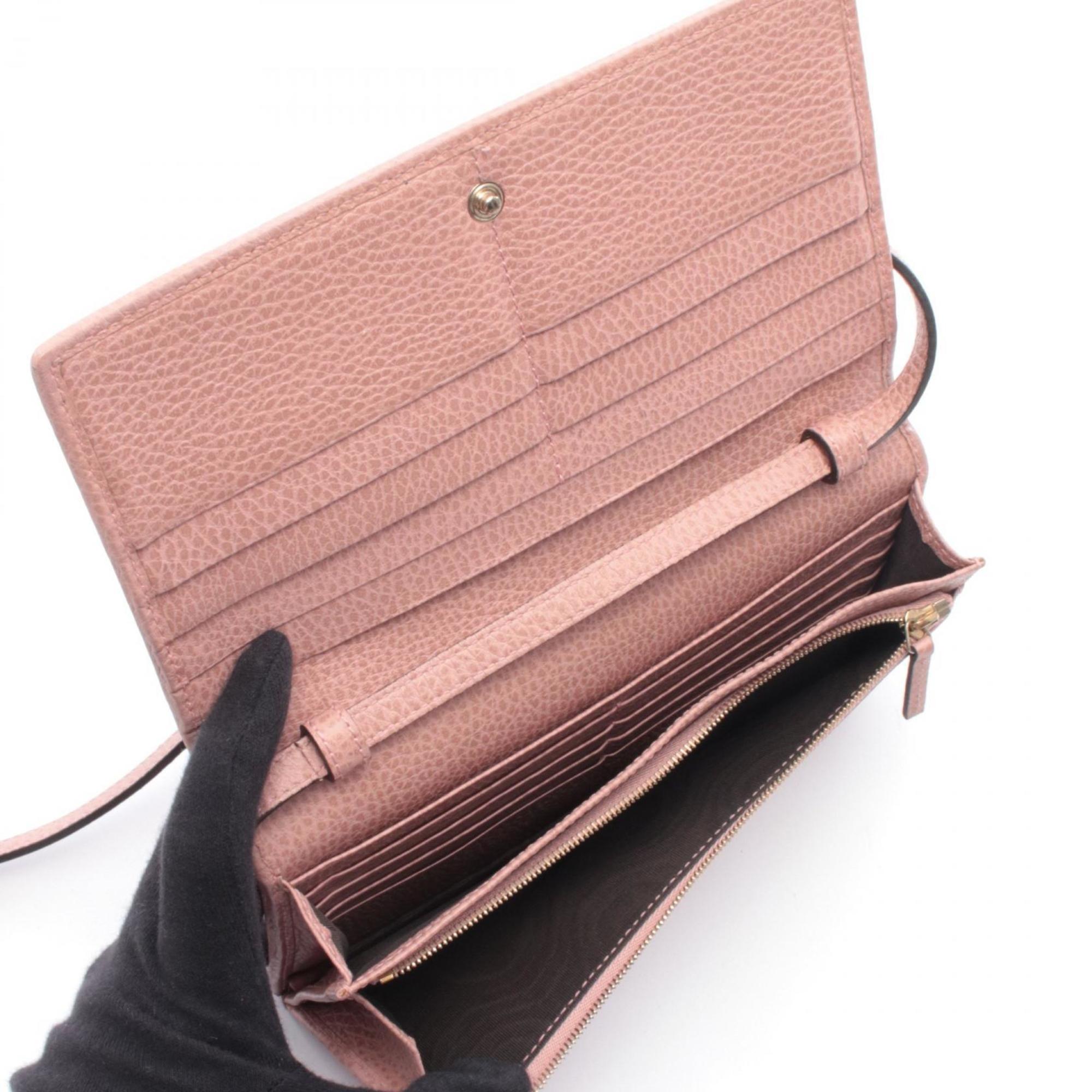 Gucci Pink Leather Handbag Shoulder Bag (Pre-Owned)
