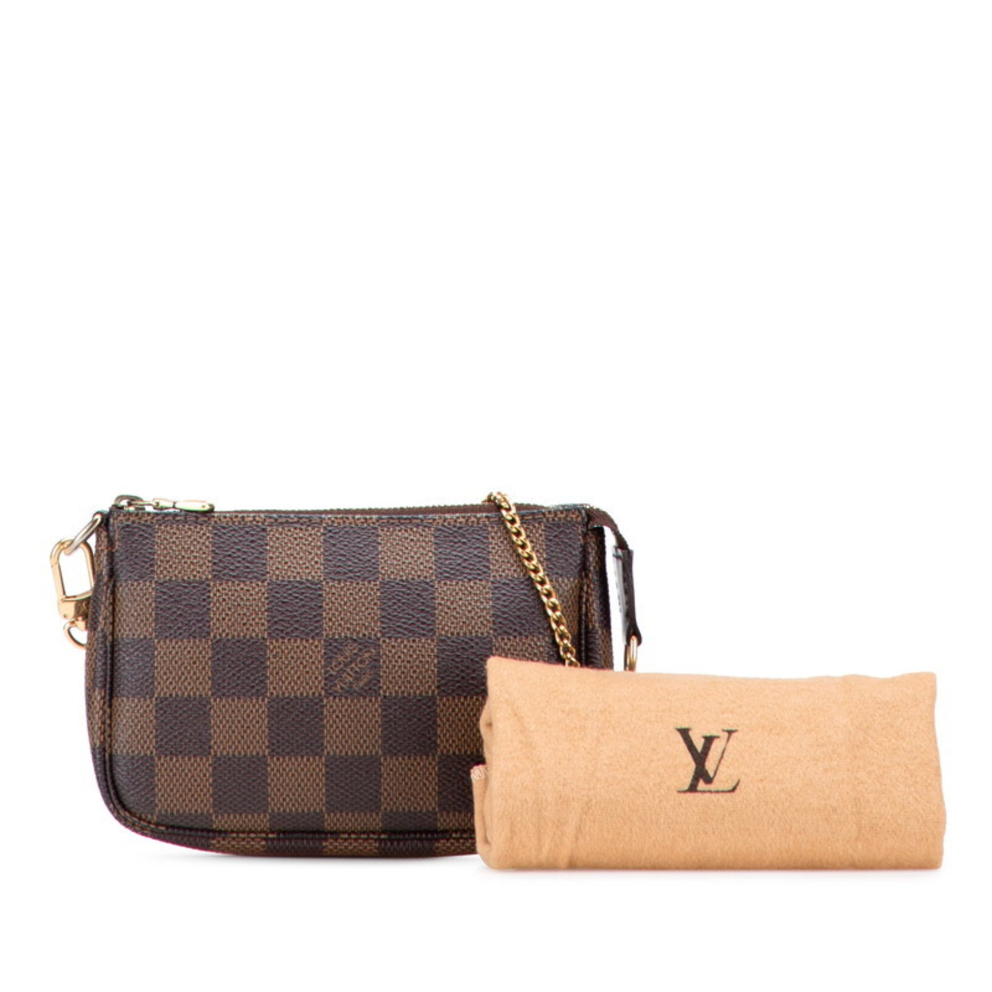 Louis Vuitton Damier Brown Pvc Leather Handbag Pochette (Pre-Owned)