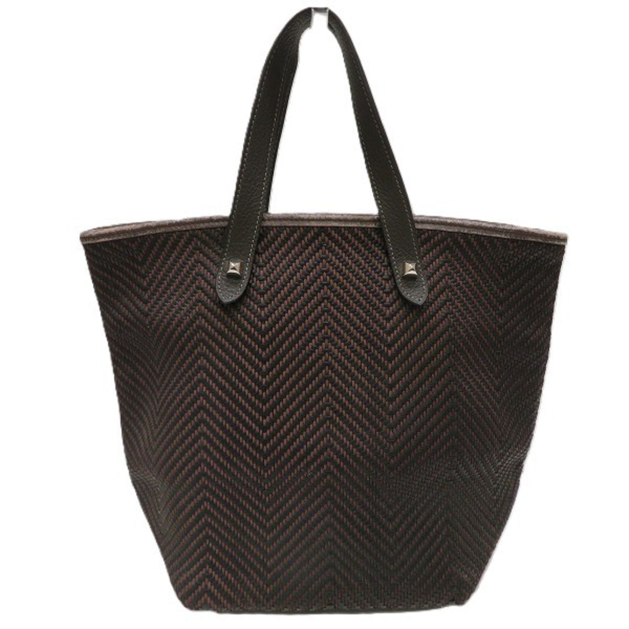 Hermes Brown Leather Nylon Handbag (Pre-Owned)