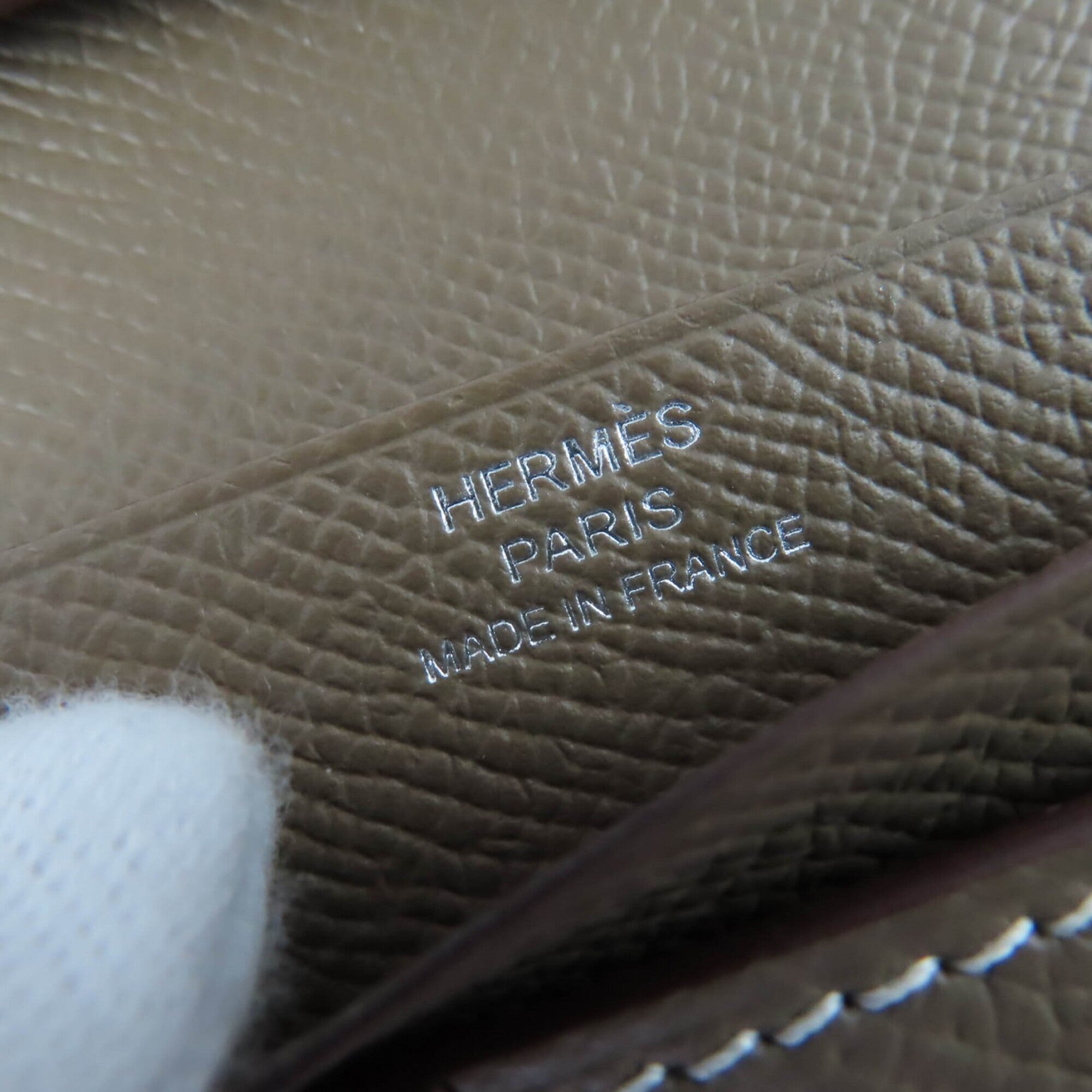 Hermes Etoupe Gray Leather Long Wallet (Bi-Fold) (Pre-Owned)