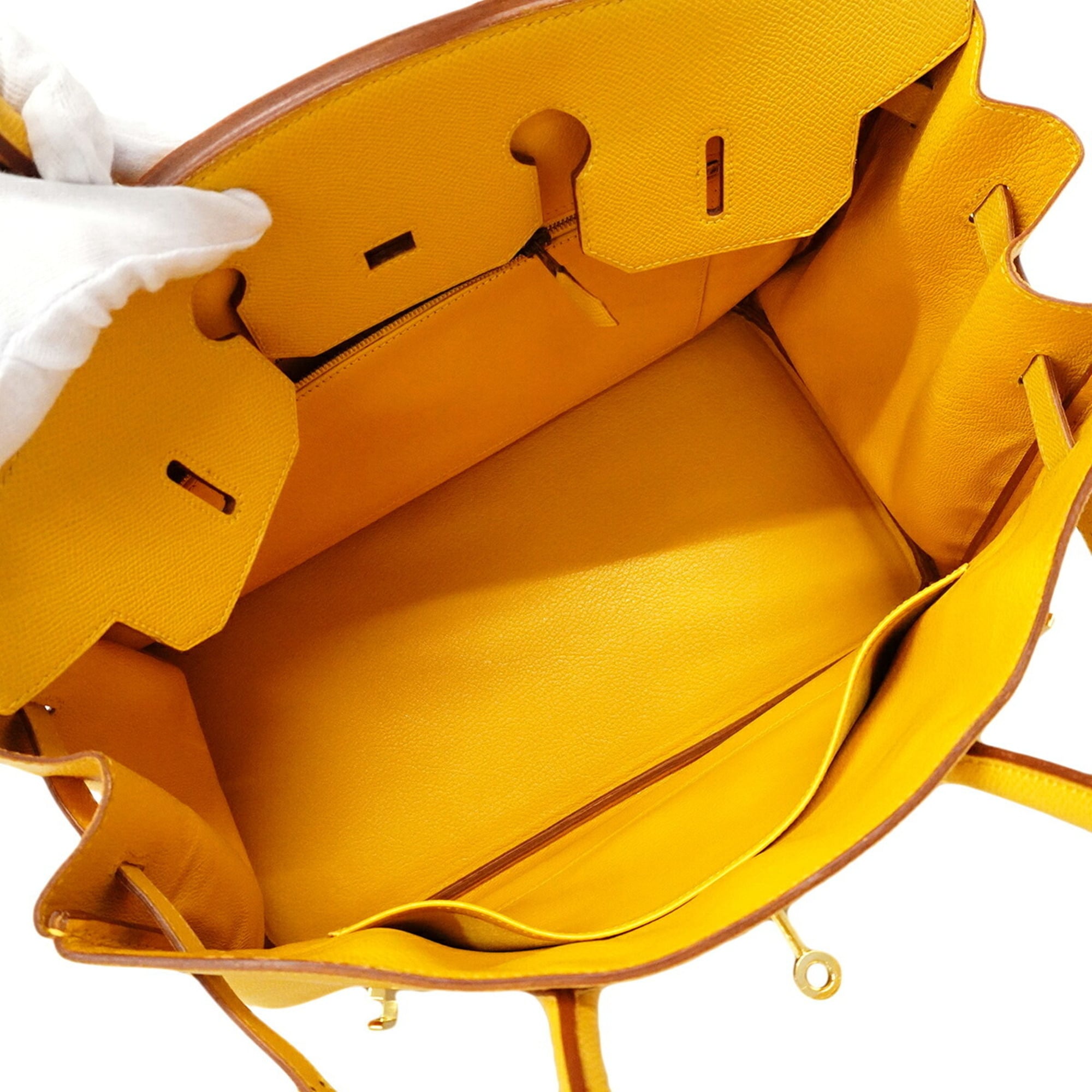 Hermes Jaune Courchevel Leather Handbag (Pre-Owned)