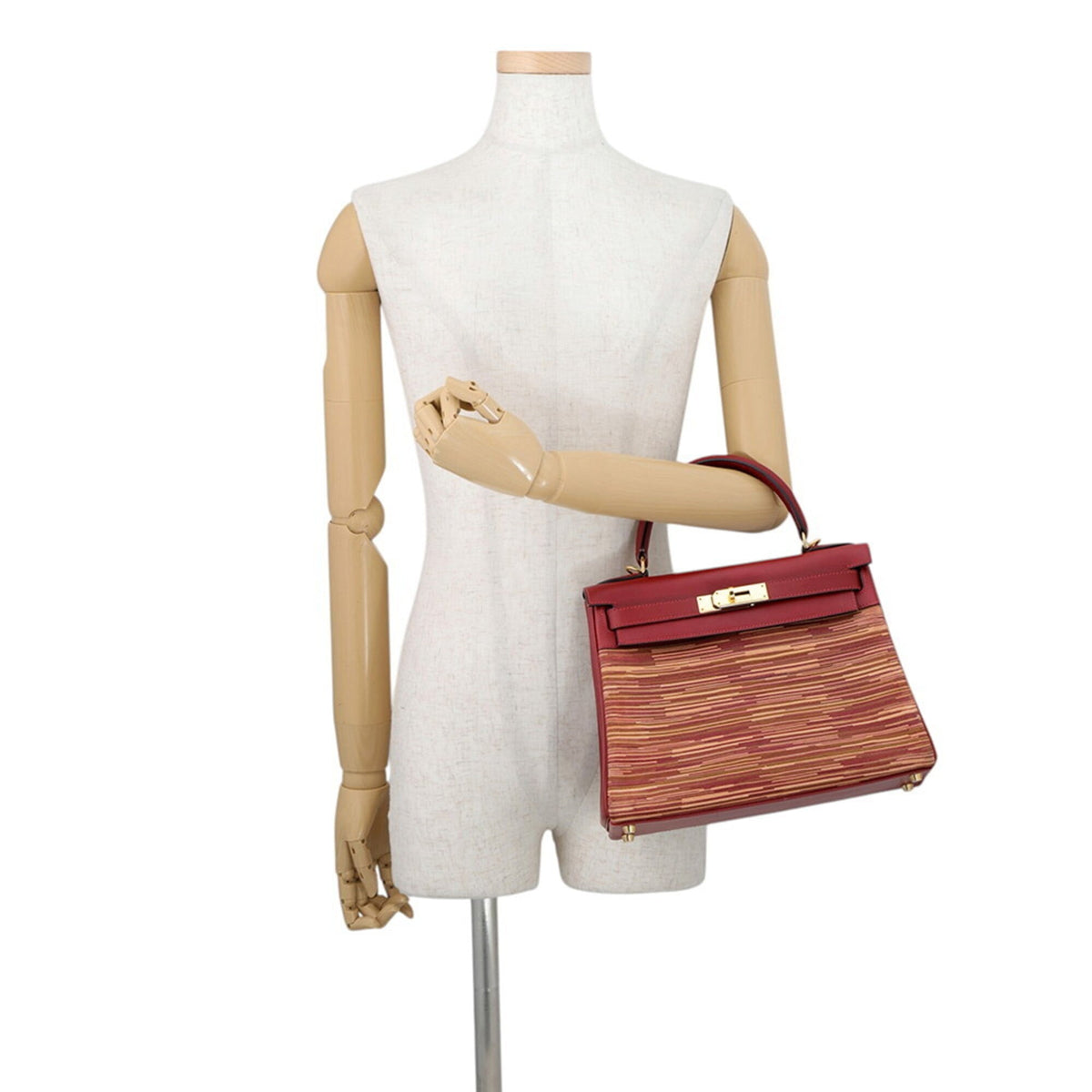 Hermes Multi-Color Rouge Vif Box Calf Leather Leather Handbag (Pre-Owned)