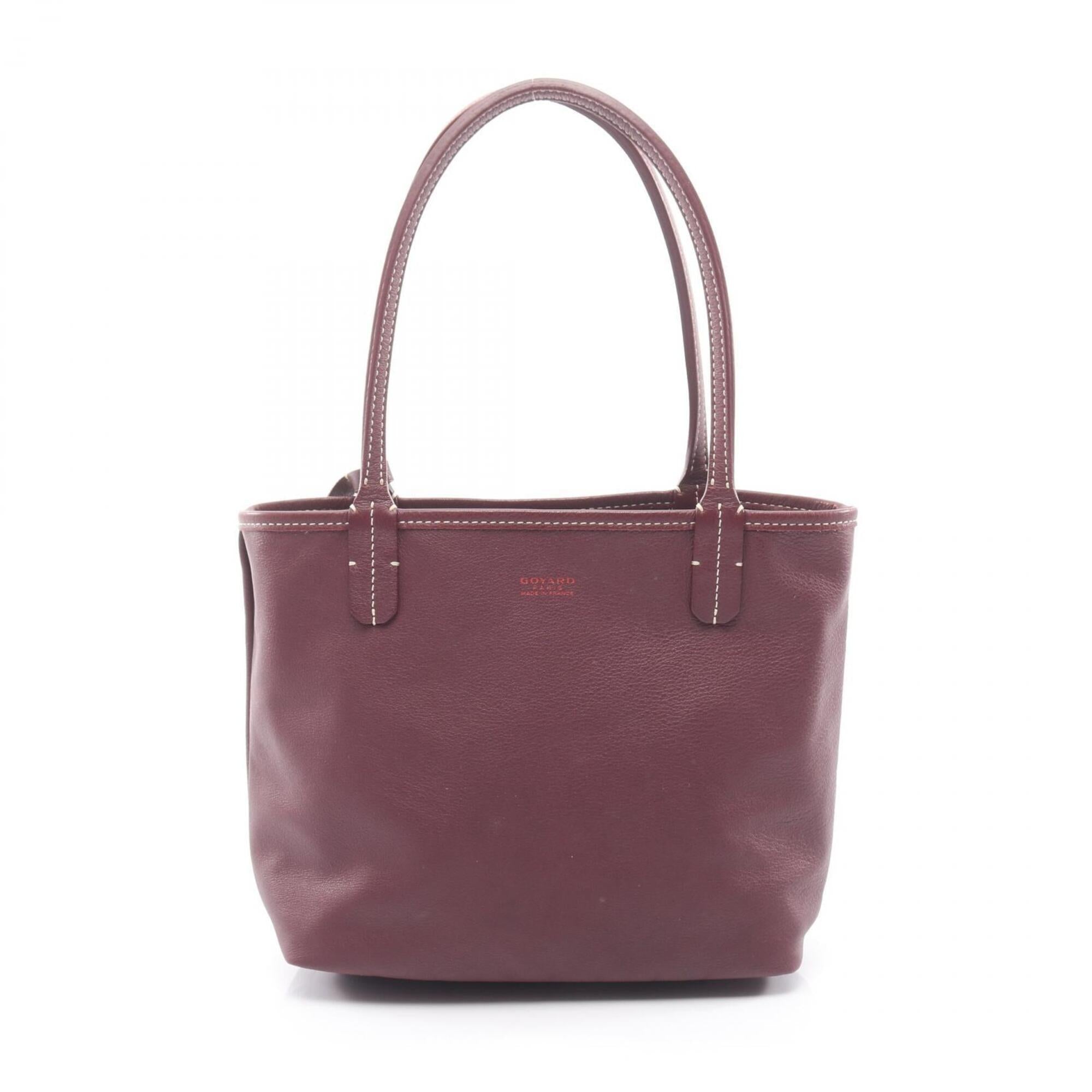 Goyard Bordeaux Coated Canvas Leather Handbag Pouch Tote Bag (Pre-Owned)
