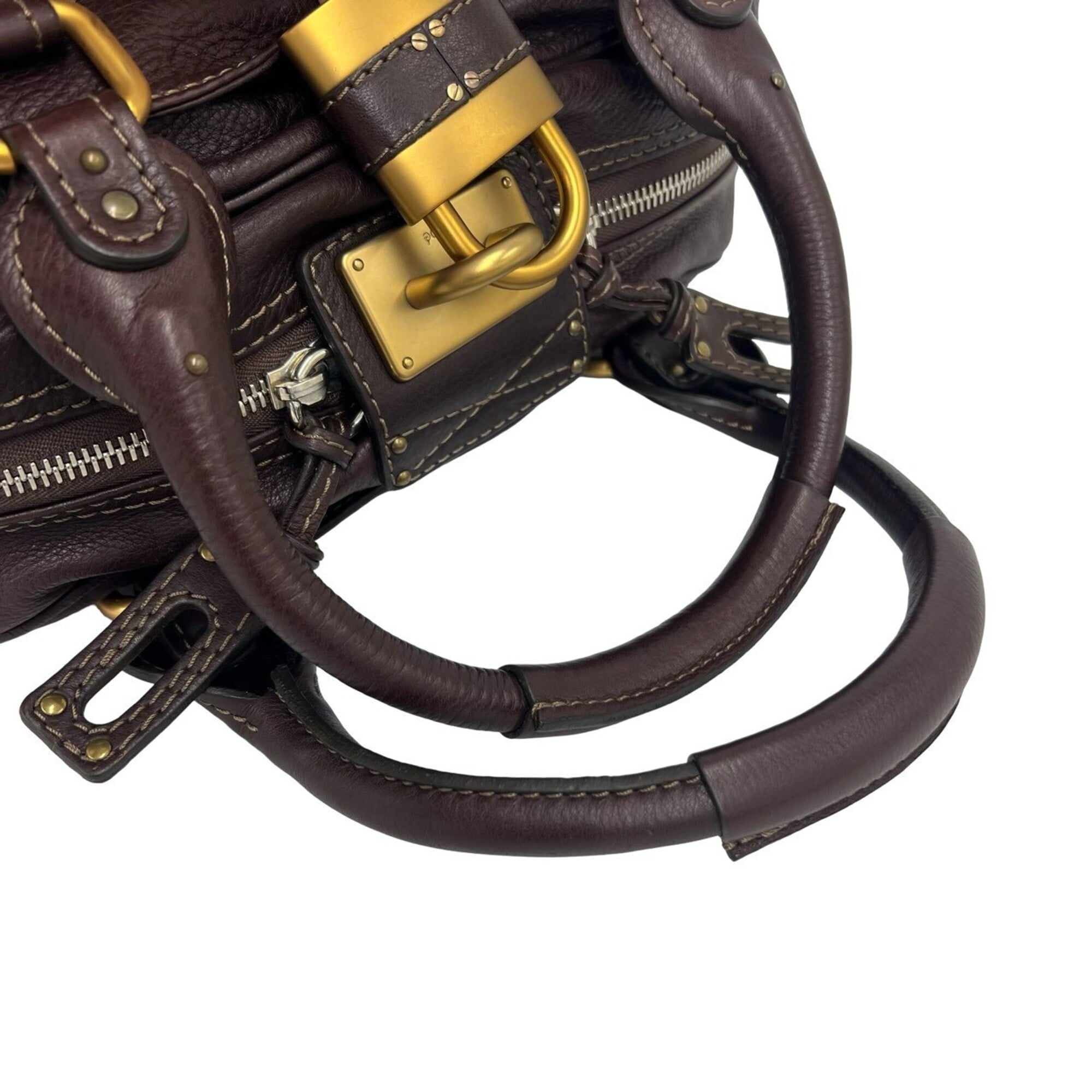 Chloé Brown Leather Boston Bag Handbag (Pre-Owned)