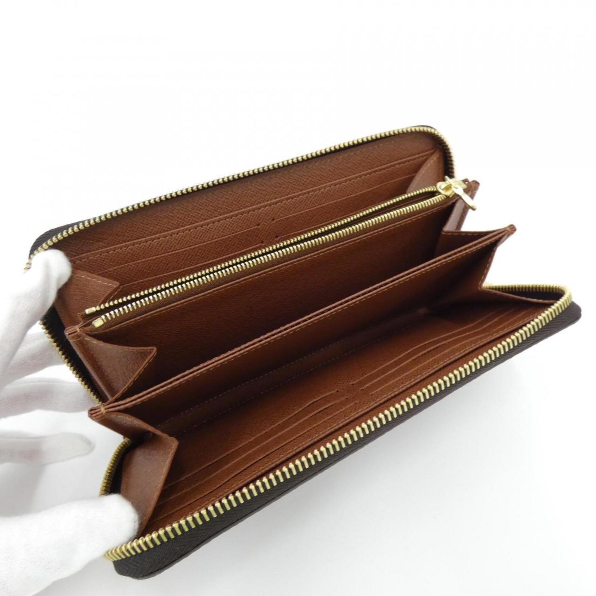 Louis Vuitton Marron Coated Canvas Long Wallet (Bi-Fold) (Pre-Owned)