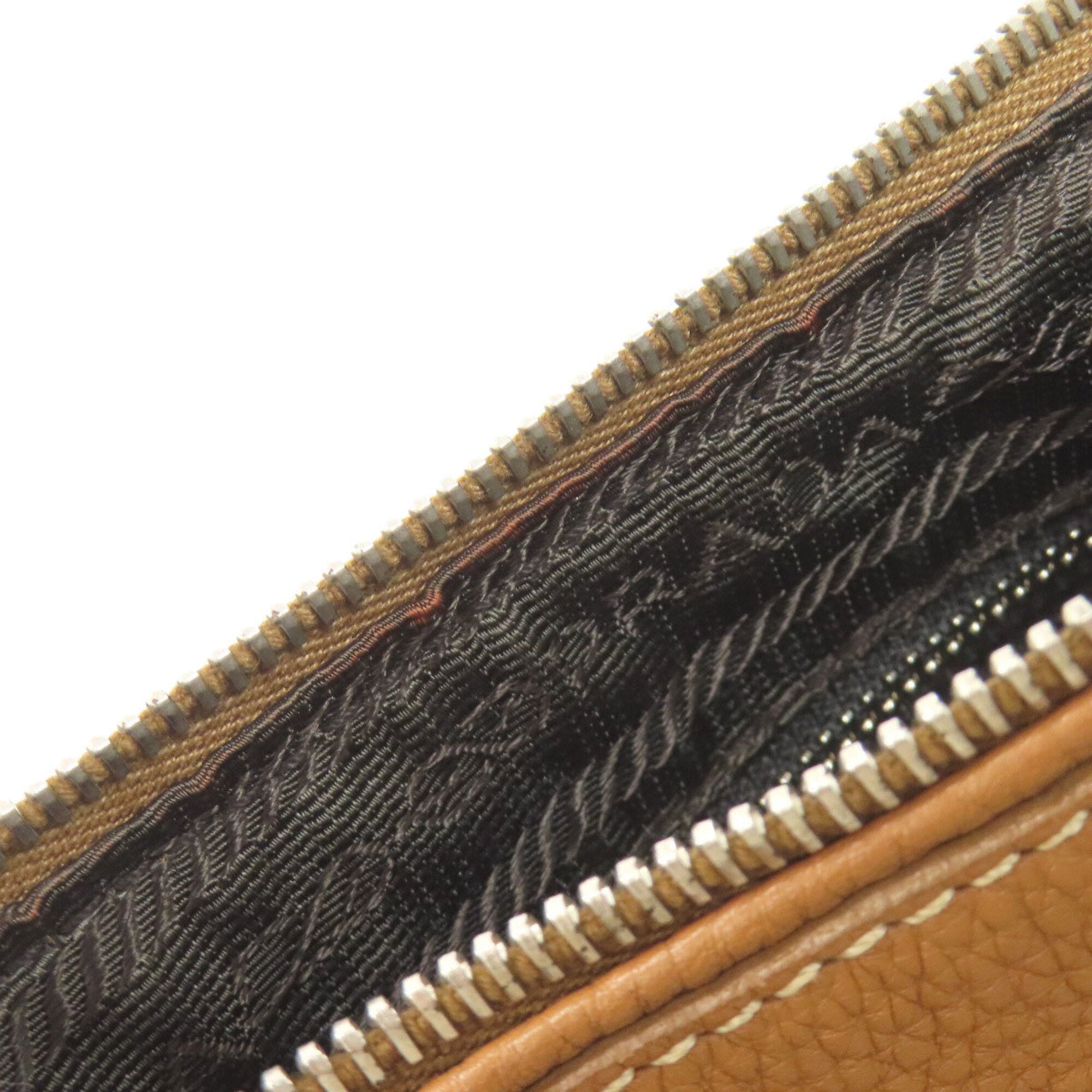 Prada Brown Leather Shoulder Bag (Pre-Owned)