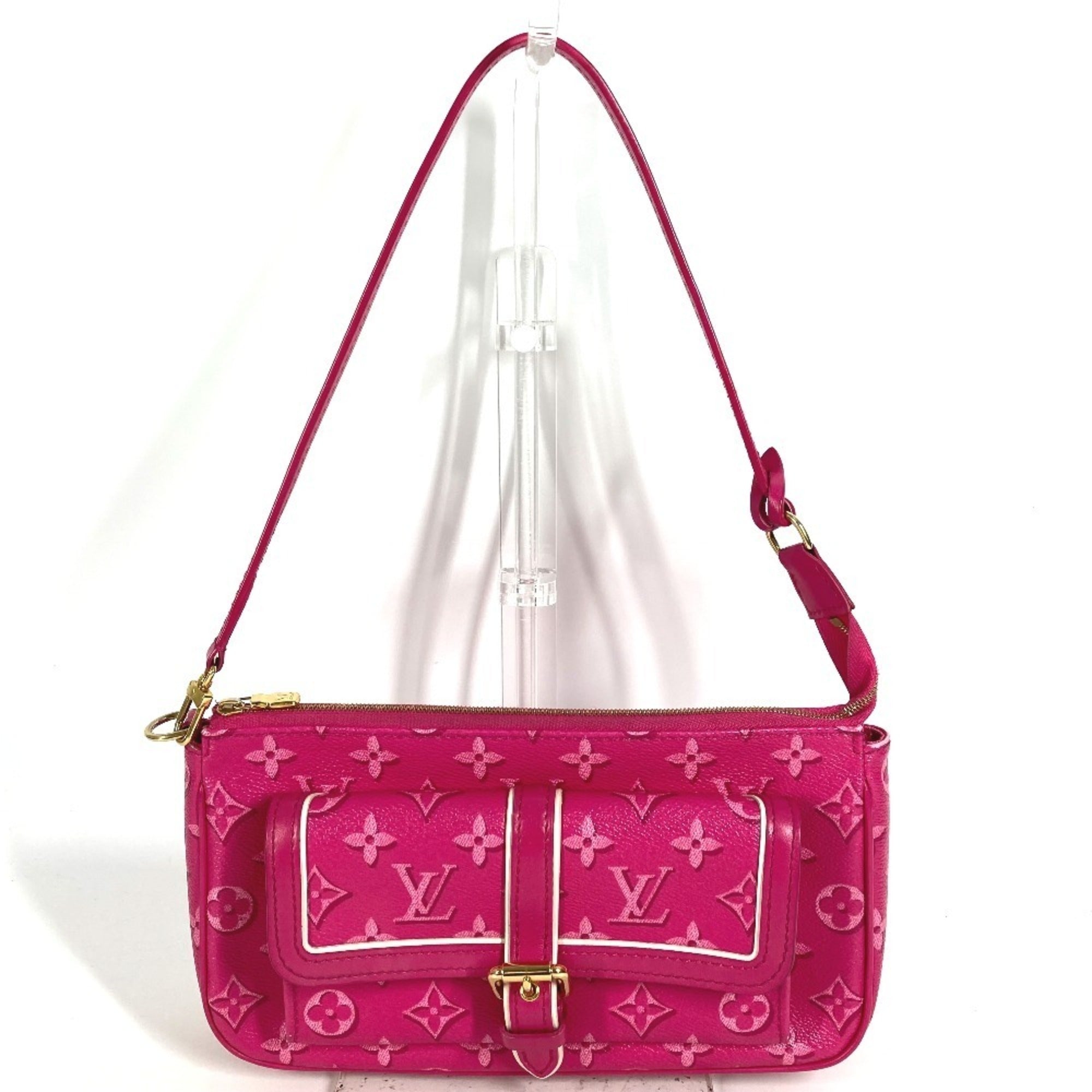 Louis Vuitton Fuchsia Pink Monogram Handbag Pochette Shoulder Bag (Pre-Owned)