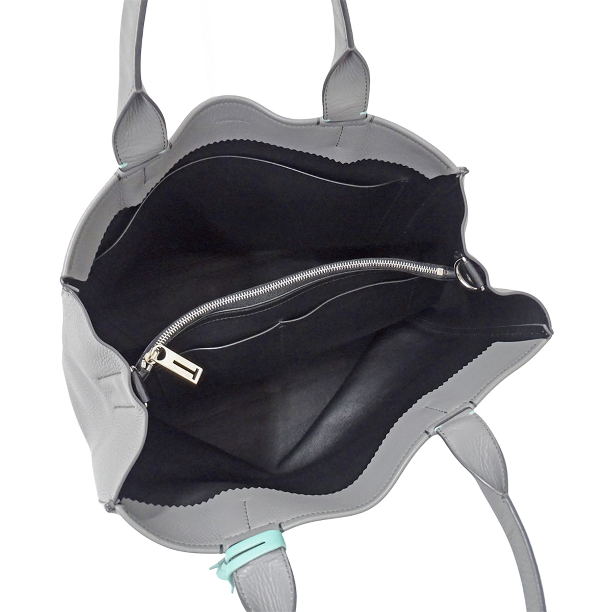 Tiffany Gray Leather Handbag Shoulder Bag (Pre-Owned)