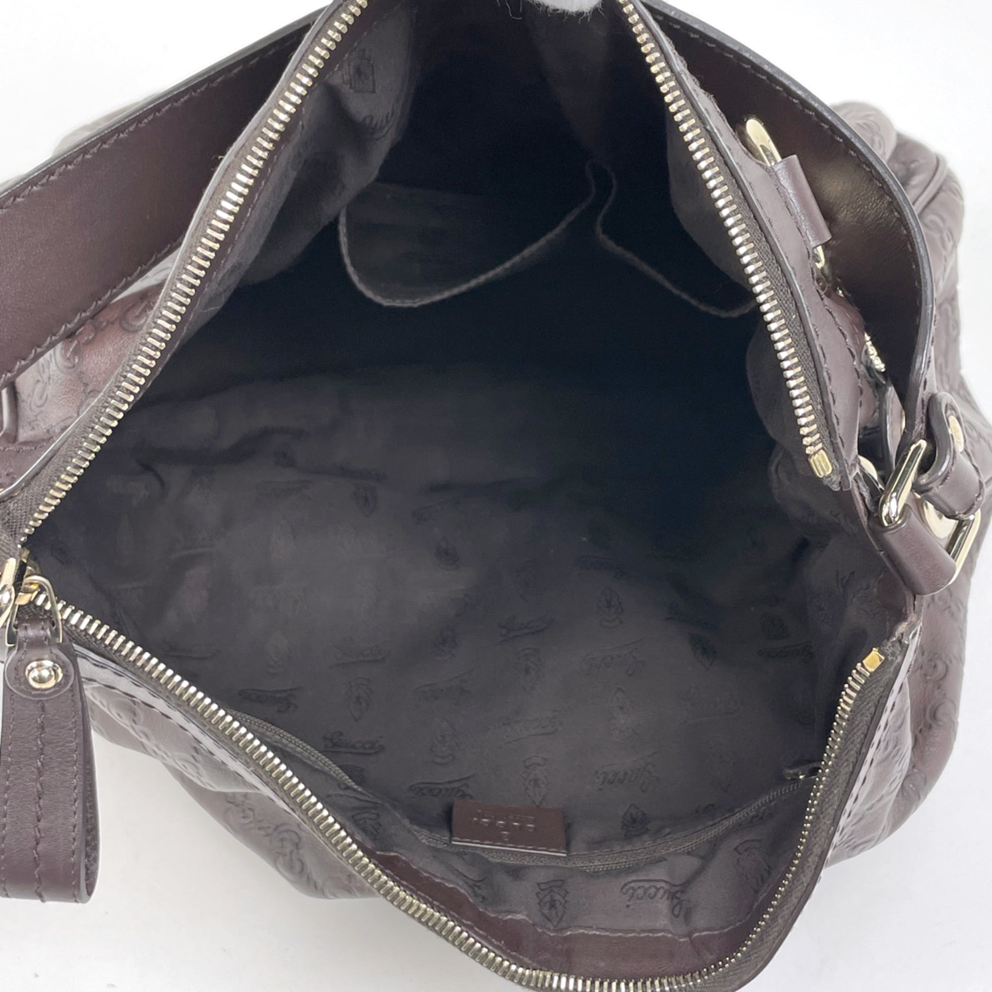 Gucci Sukey Dark Brown Gg Leather Shoulder Bag (Pre-Owned)