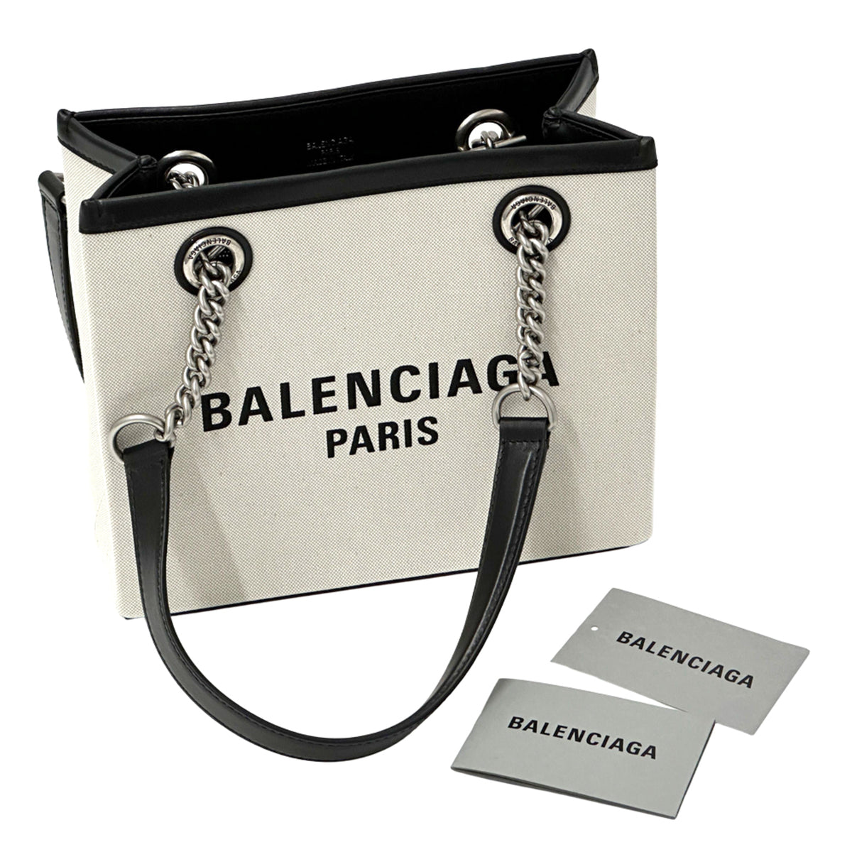 Balenciaga Black Canvas Handbag Shoulder Bag Tote Bag (Pre-Owned)