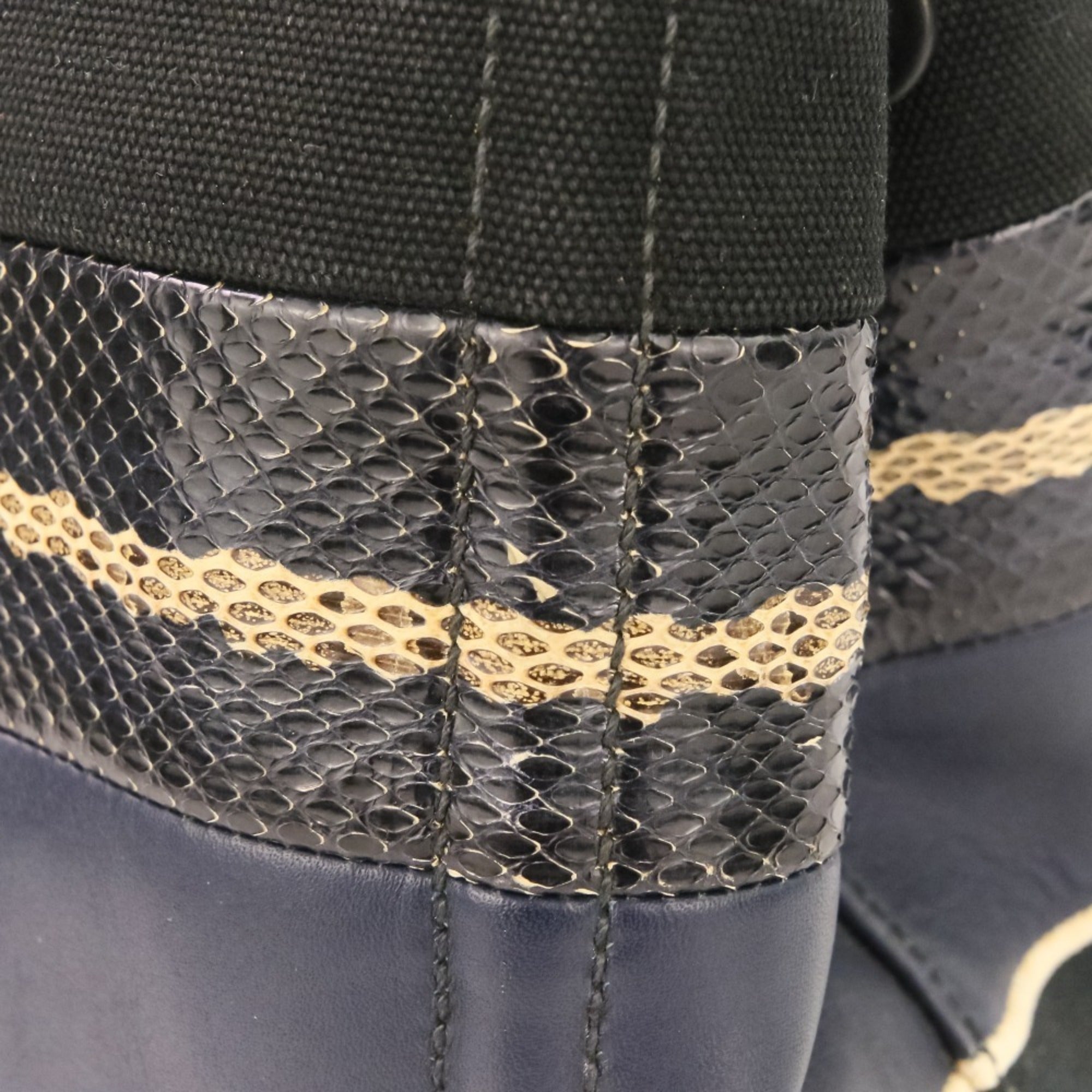 Prada Black Navy Handbag Shoulder Bag (Pre-Owned)
