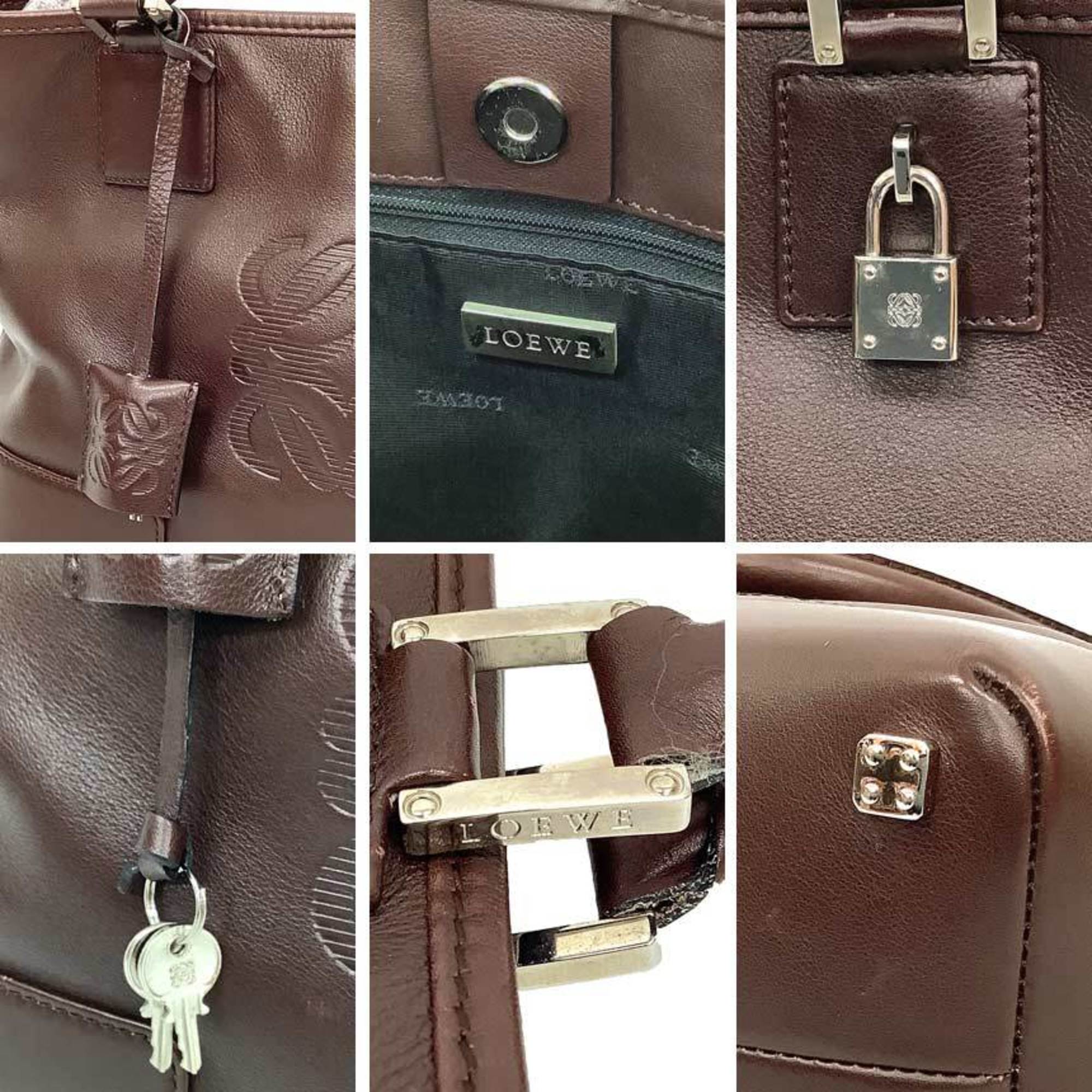 Loewe Brown Leather Handbag Tote Bag (Pre-Owned)