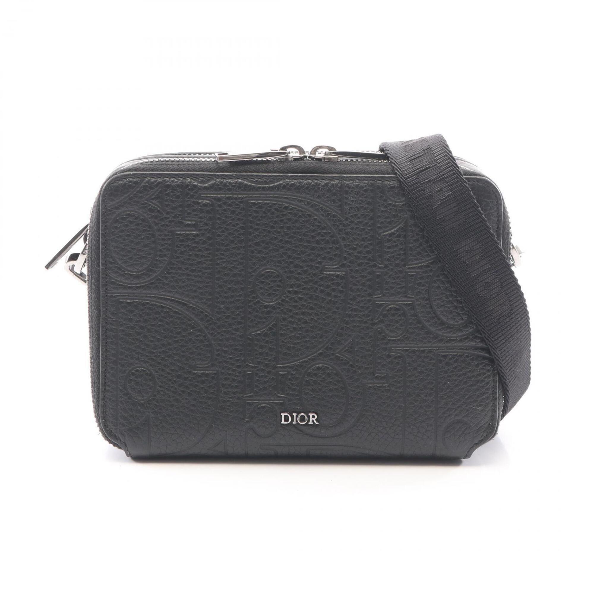 Christian Dior Black Leather Handbag Shoulder Bag (Pre-Owned)