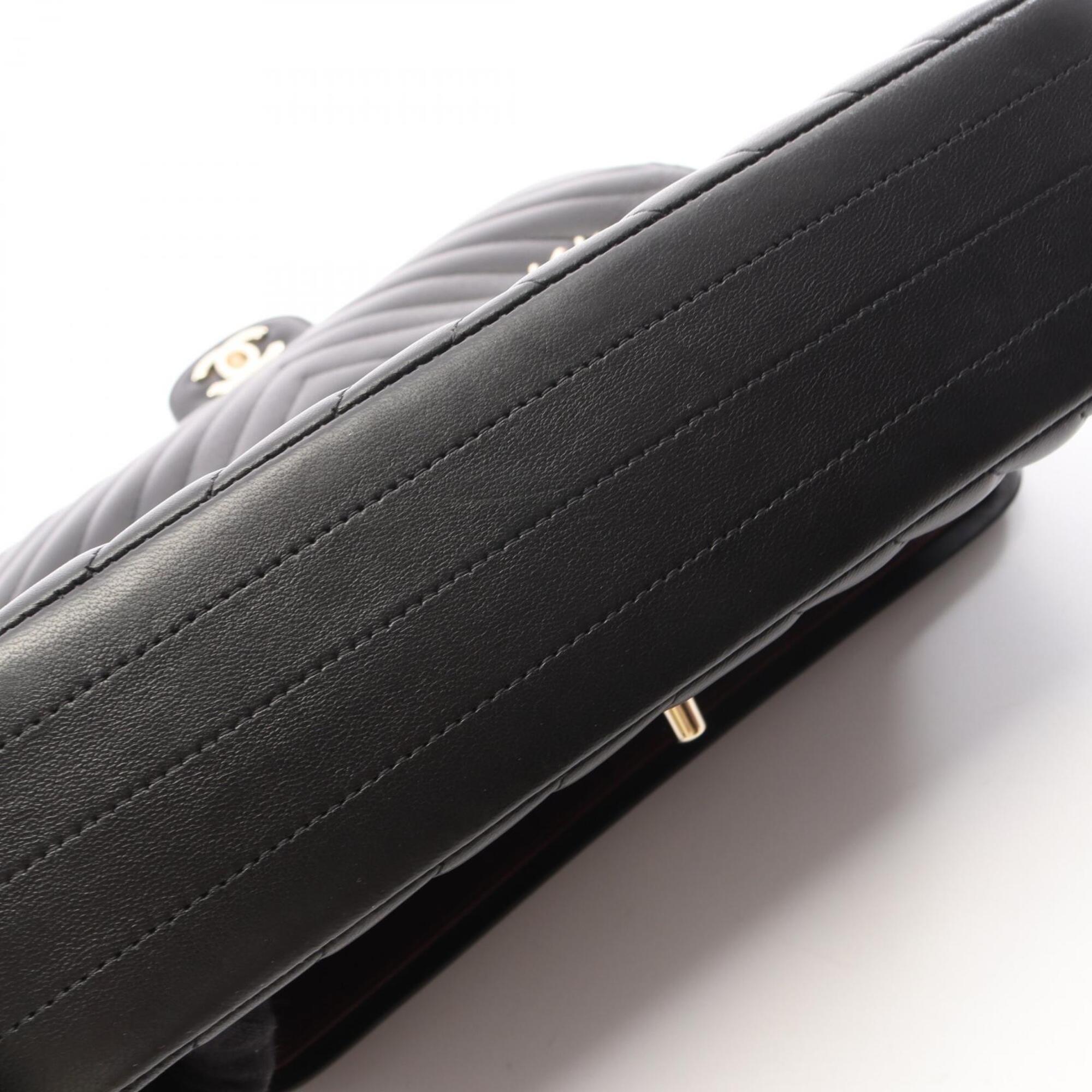 Chanel Black Leather Handbag Shoulder Bag (Pre-Owned)