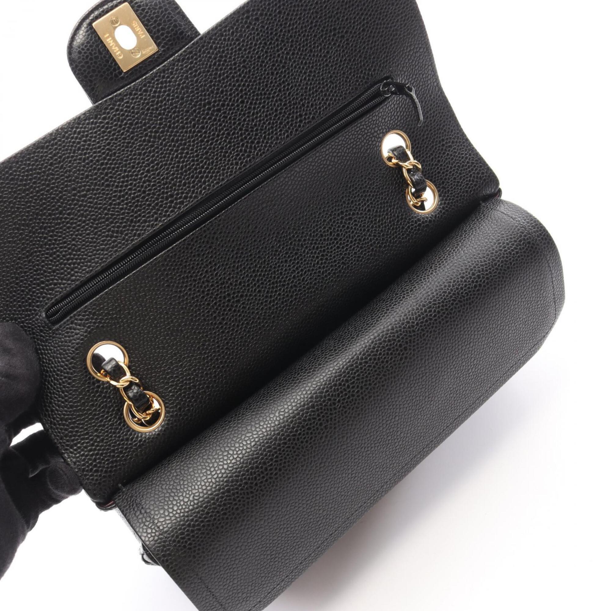 Chanel Black Grained Calfskin Handbag Shoulder Bag (Pre-Owned)