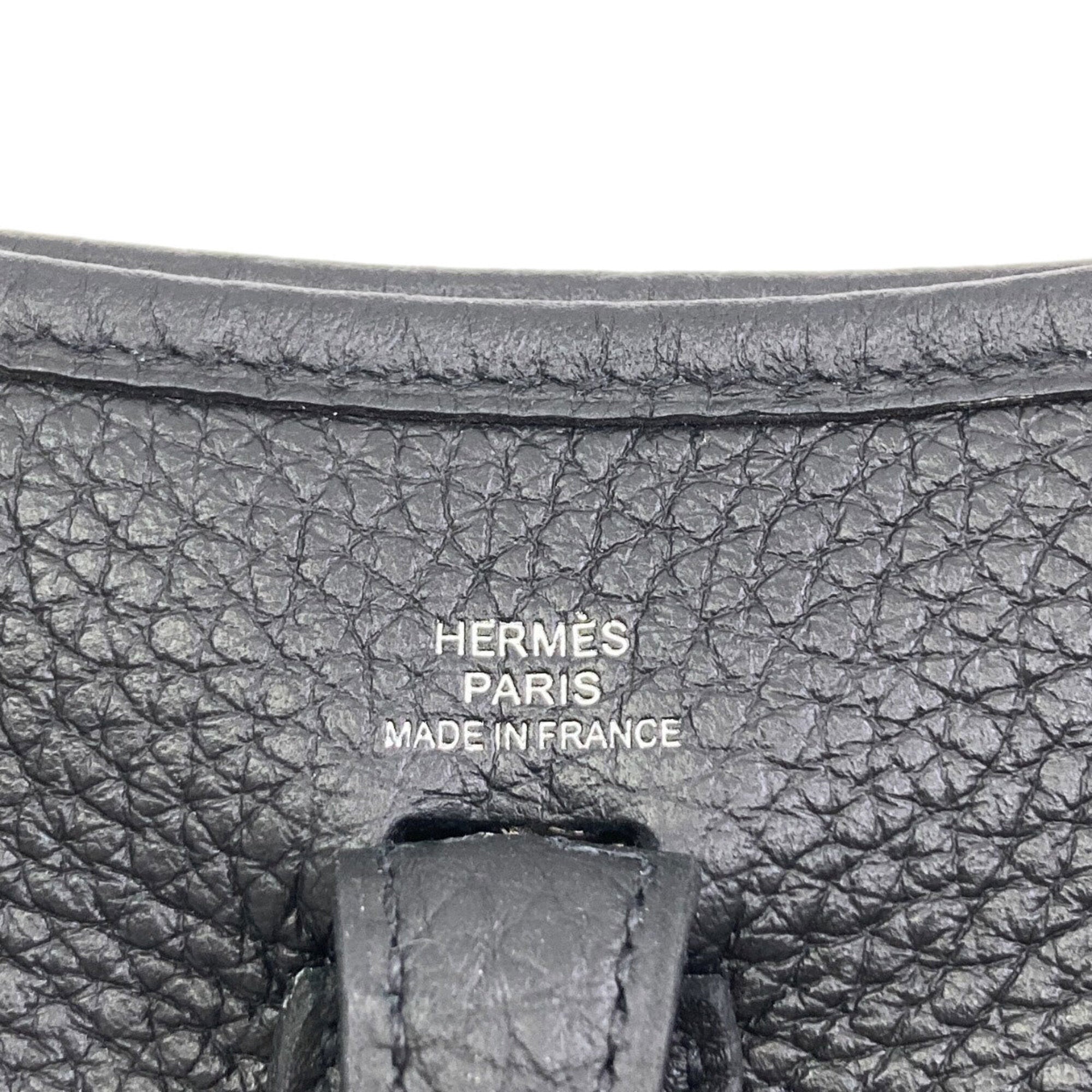 Hermes Black Taurillon Clemence Leather Shoulder Bag (Pre-Owned)