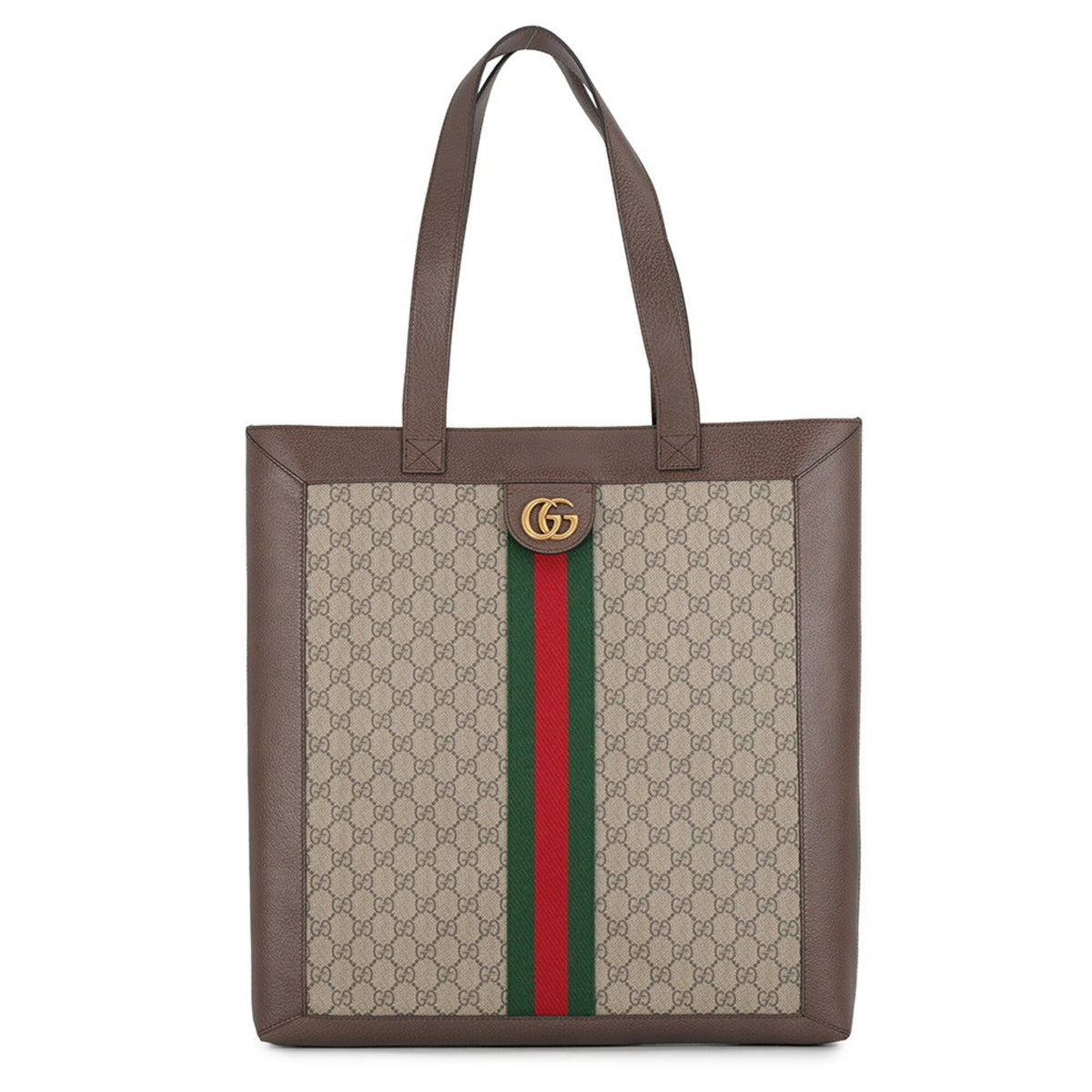 Gucci Beige Brown Gg Supreme Leather Handbag (Pre-Owned)