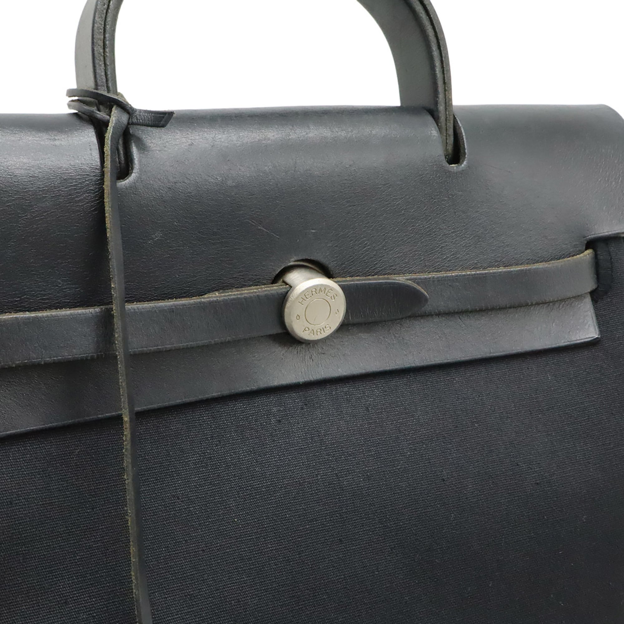 Hermes Black Toile Officier Backpack Handbag (Pre-Owned)