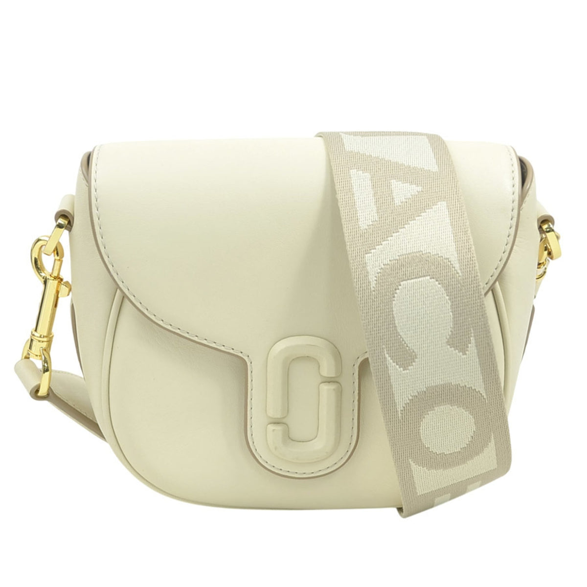Marc Jacobs Ivory Leather Saddle Bag Shoulder Bag (Pre-Owned)