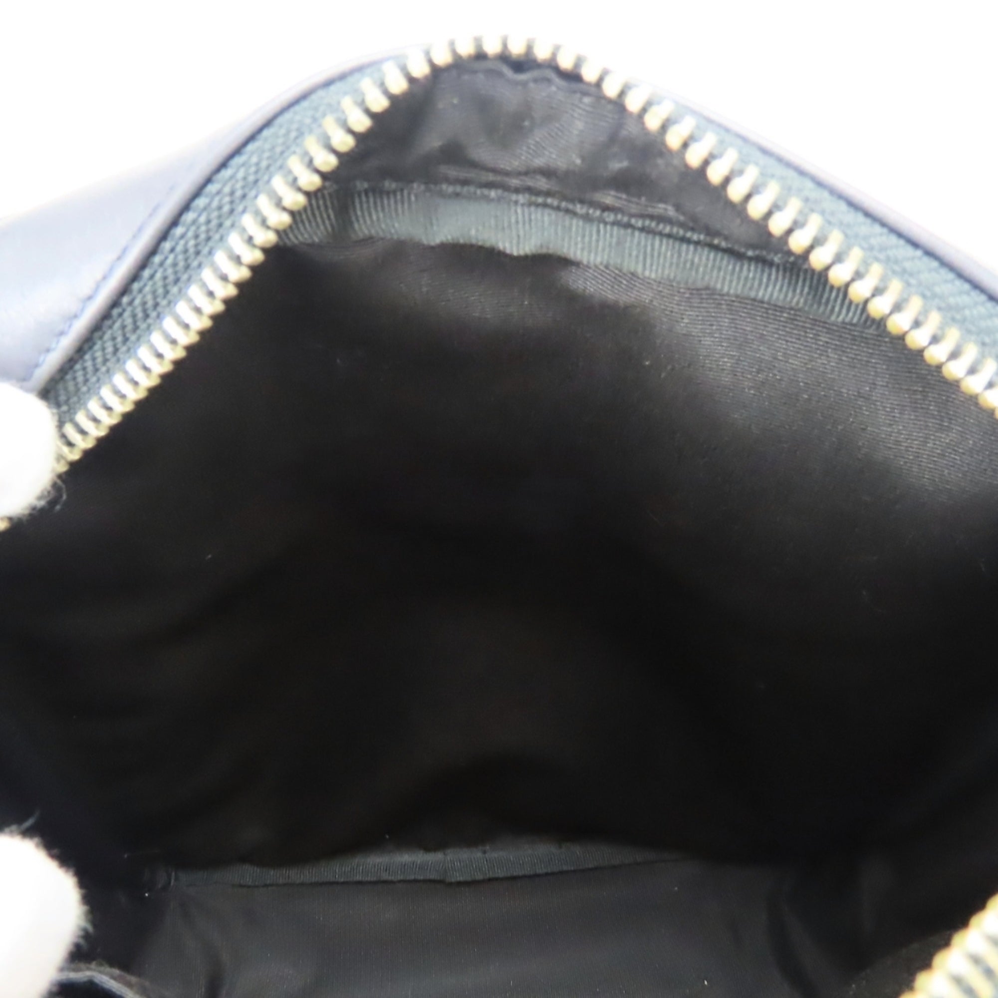 Coach Signature Black Gray Navy Leather Shoulder Bag (Pre-Owned)