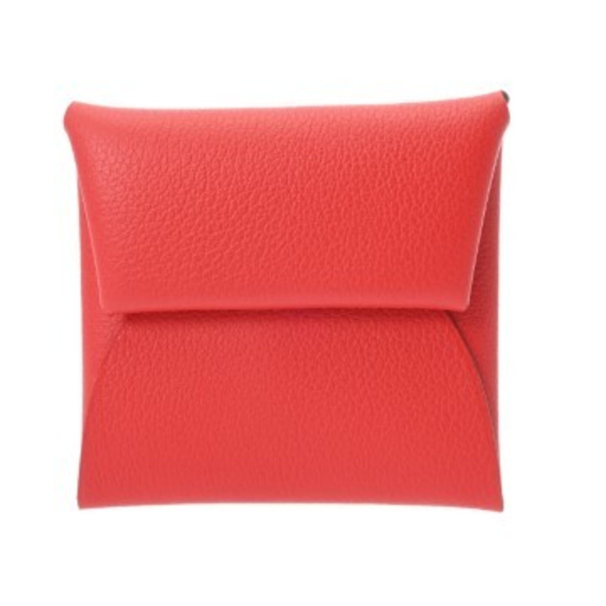 Hermes Red Color Evercalf Leather Coin Purse/Coin Case (Pre-Owned)