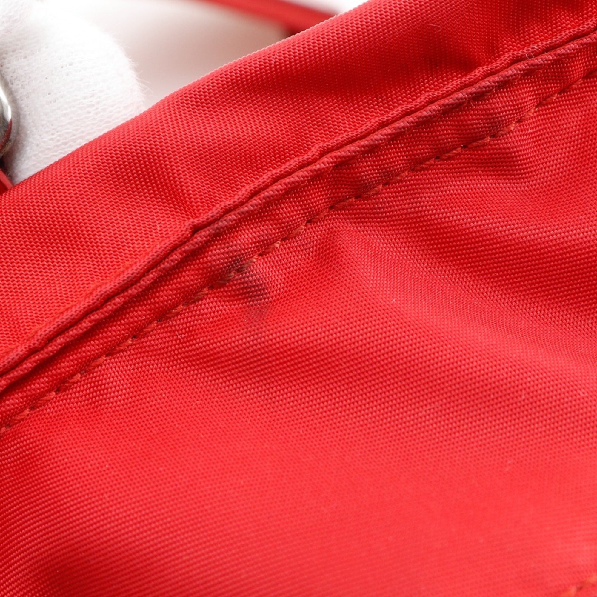 Prada Red Color Nylon Handbag (Pre-Owned)