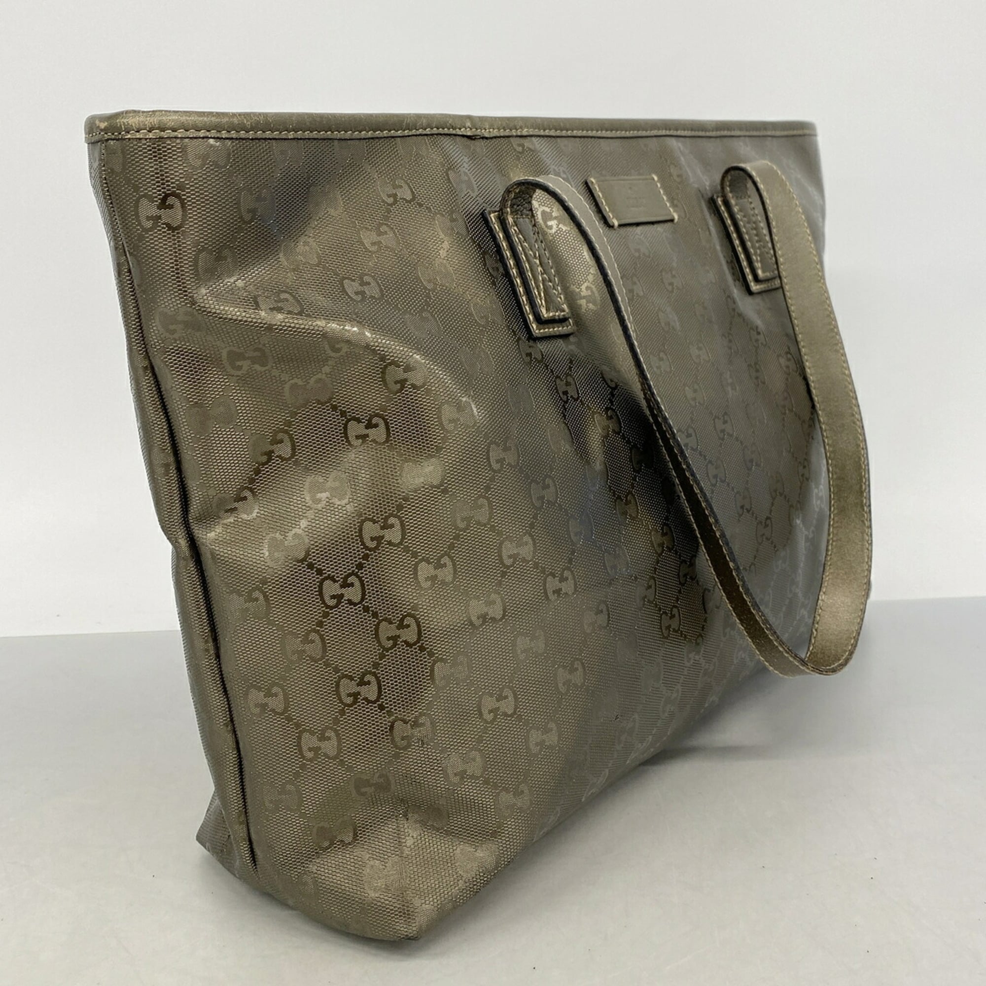 Gucci Khaki Pvc Tote Bag (Pre-Owned)