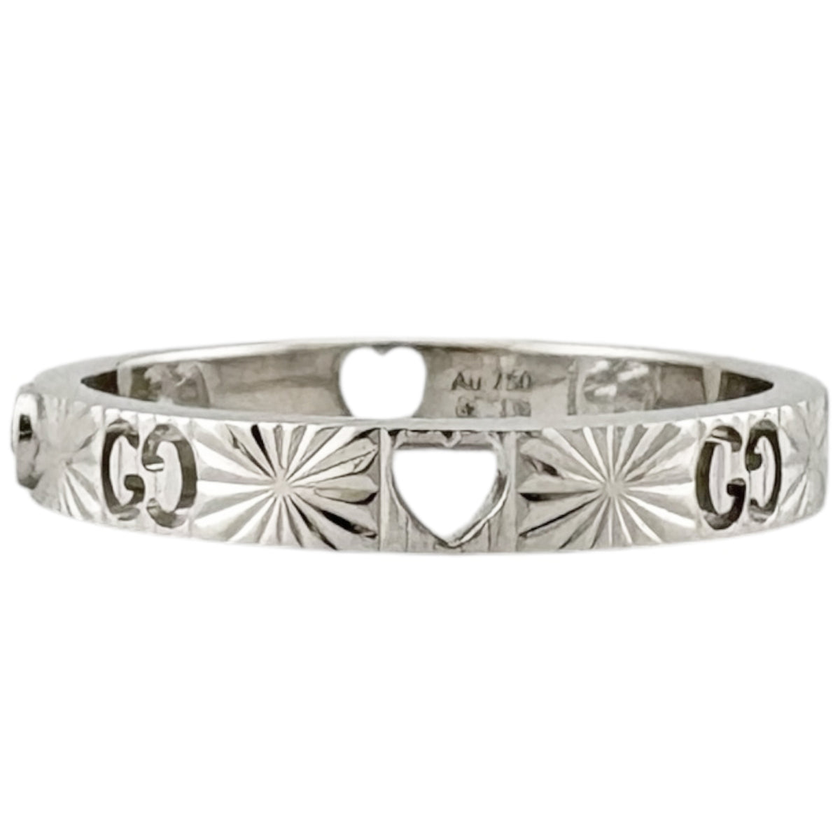Gucci Silver White Gold (18K) Band Ring (Pre-Owned)