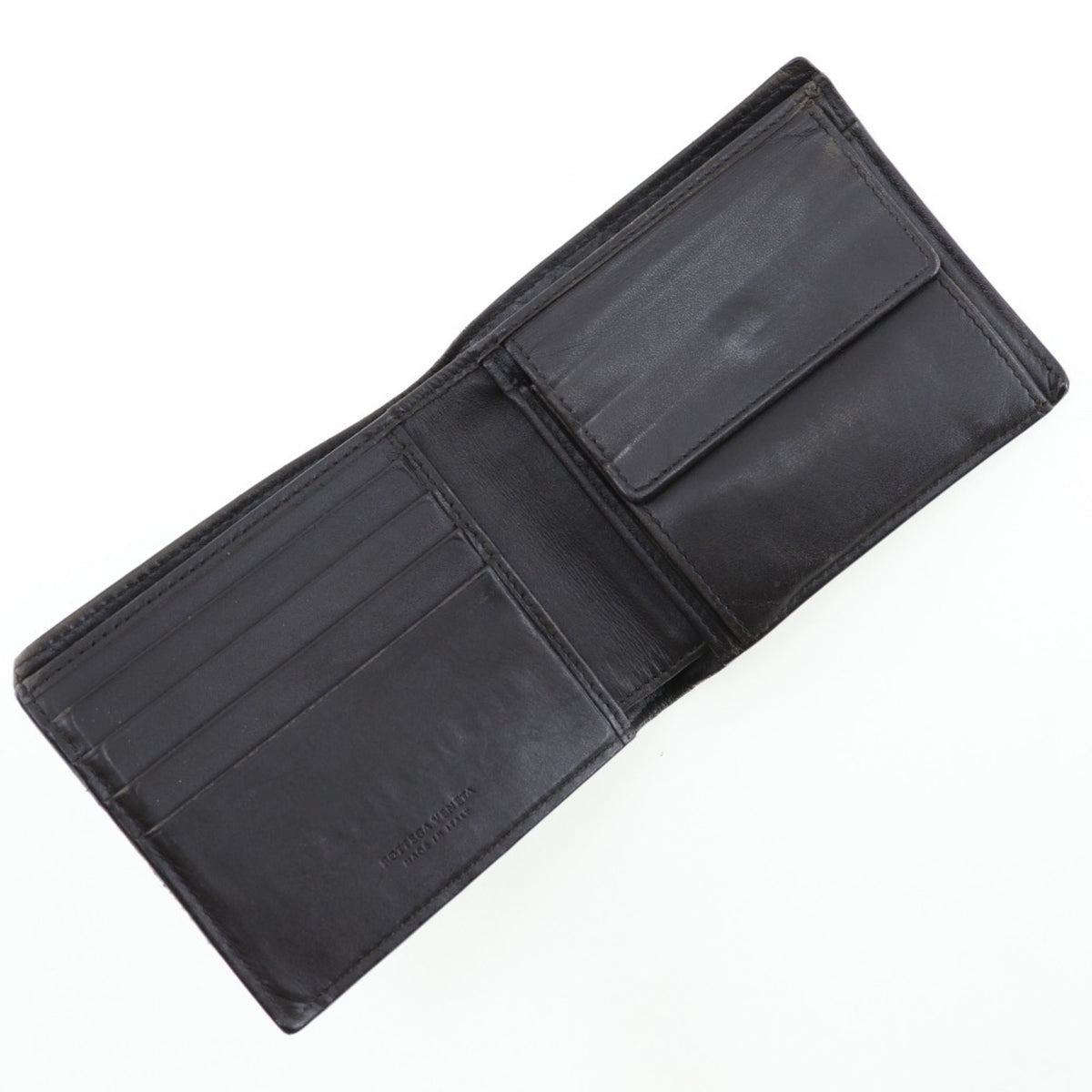 Bottega Veneta Intrecciato Dark Brown Leather Wallet (Bi-Fold) (Pre-Owned)