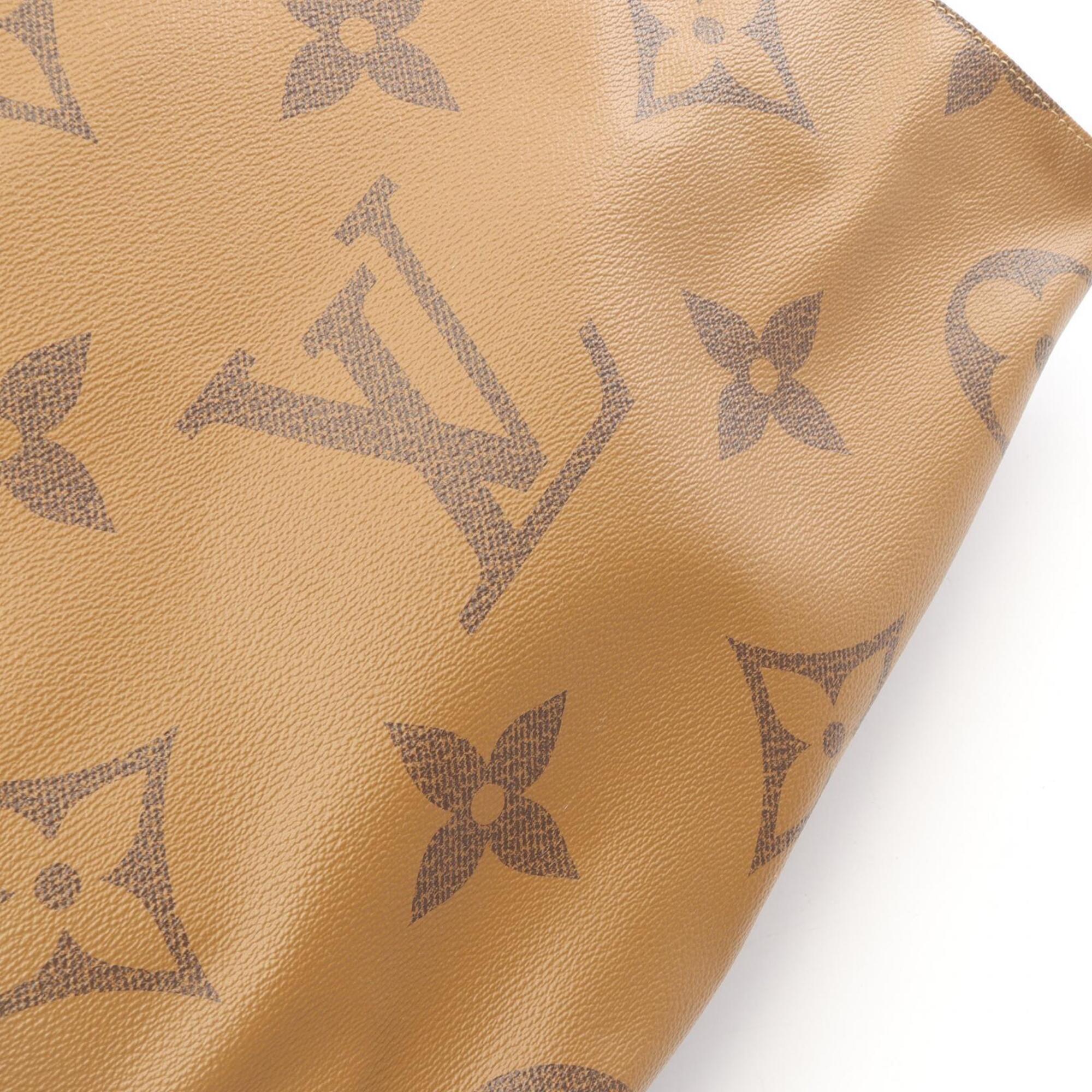 Louis Vuitton Beige Brown Coated Canvas Pvc Monogram Reverse Leather Handbag Tote Bag (Pre-Owned)