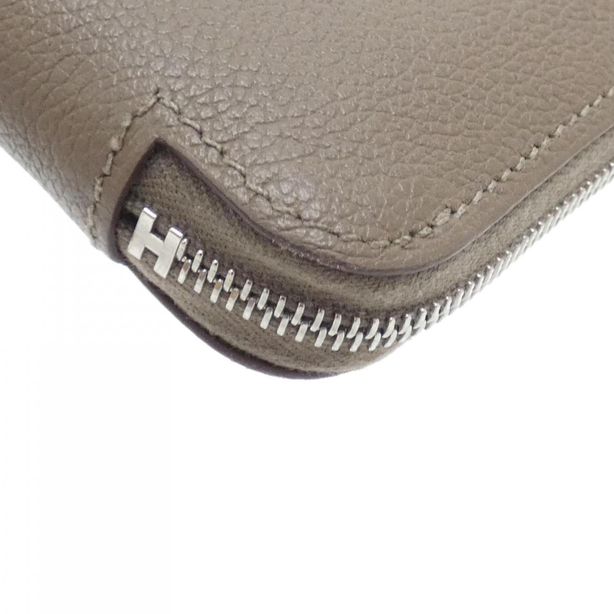 Hermes Silk'in Blue Taupe Coin Purse/Coin Case (Pre-Owned)