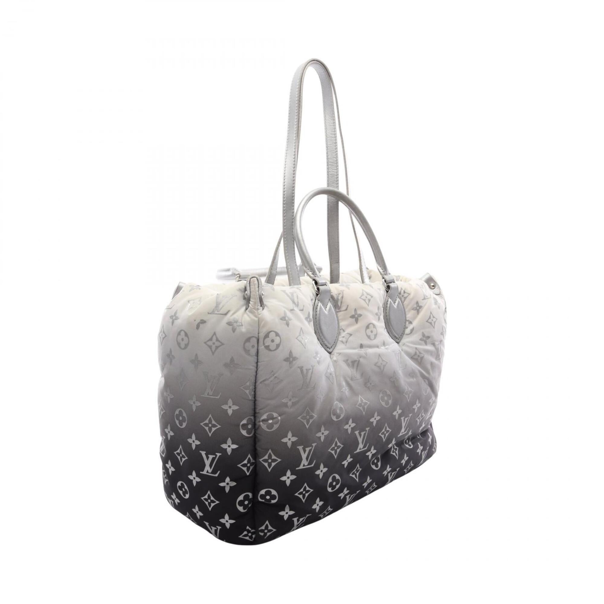 Louis Vuitton Gray Multi-Color Nylon Leather Handbag Tote Bag (Pre-Owned)