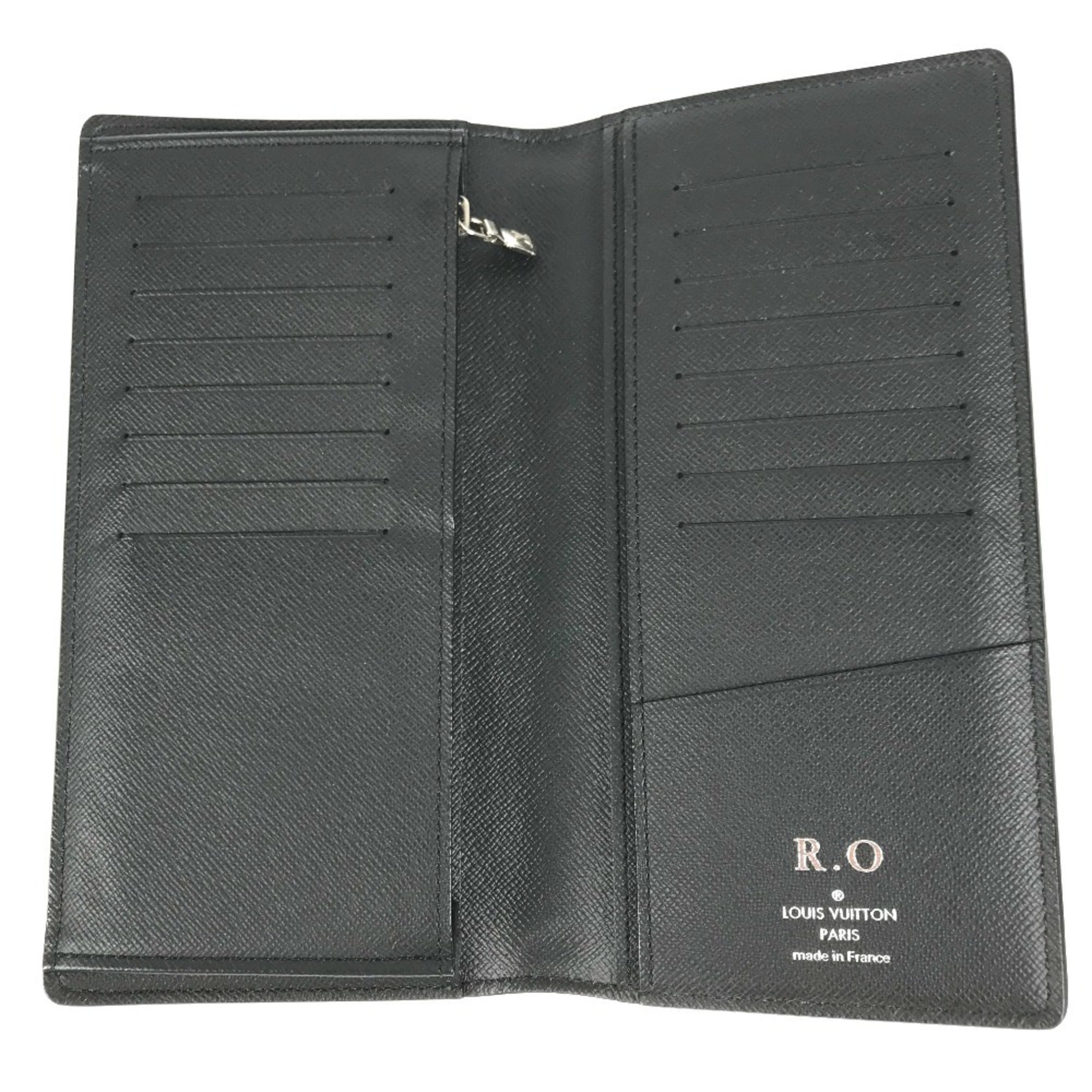 Louis Vuitton Taiga Ardoise Black Taiga Leather Long Wallet (Bi-Fold) (Pre-Owned)