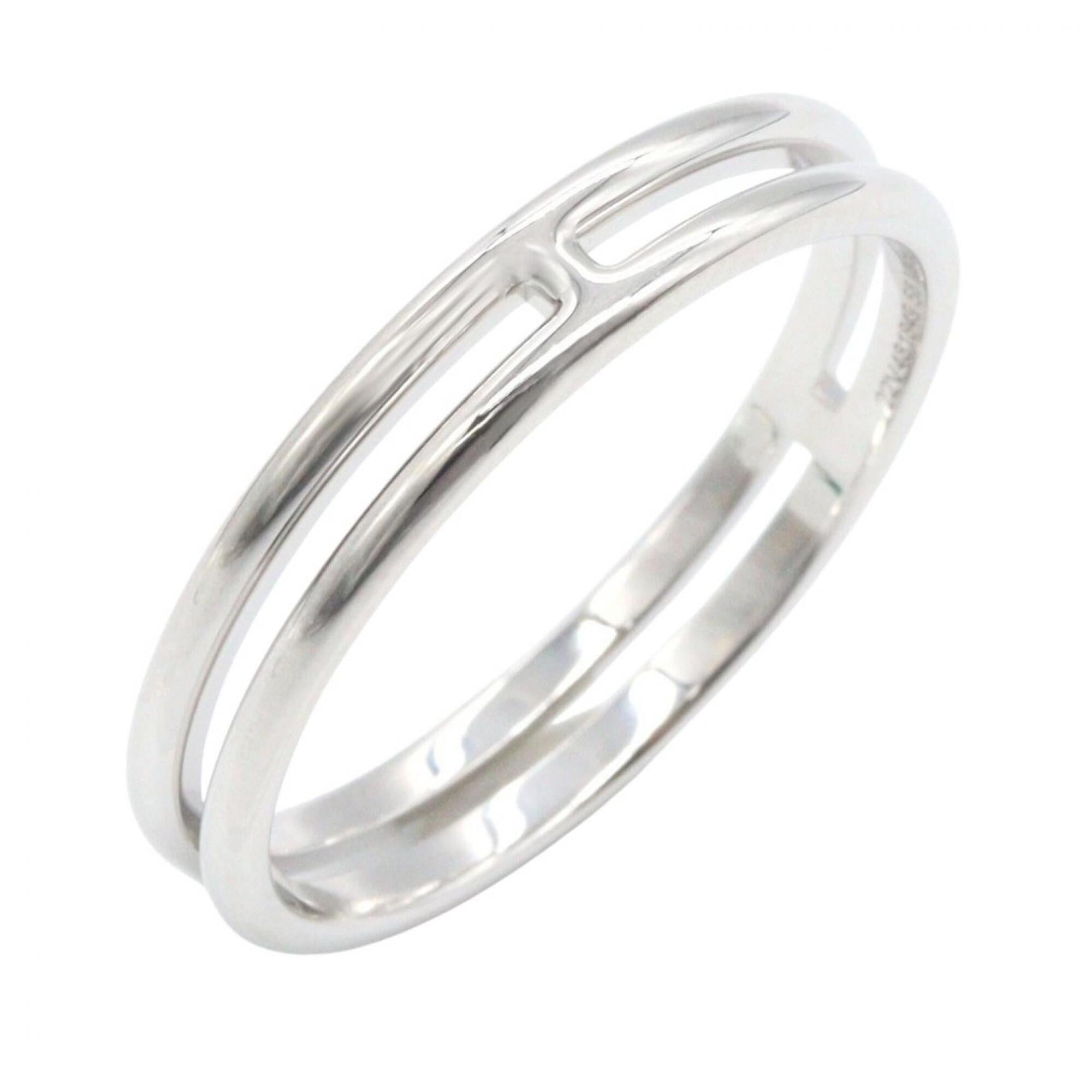 Hermes Silver White Gold (18K) Band Ring (Pre-Owned)