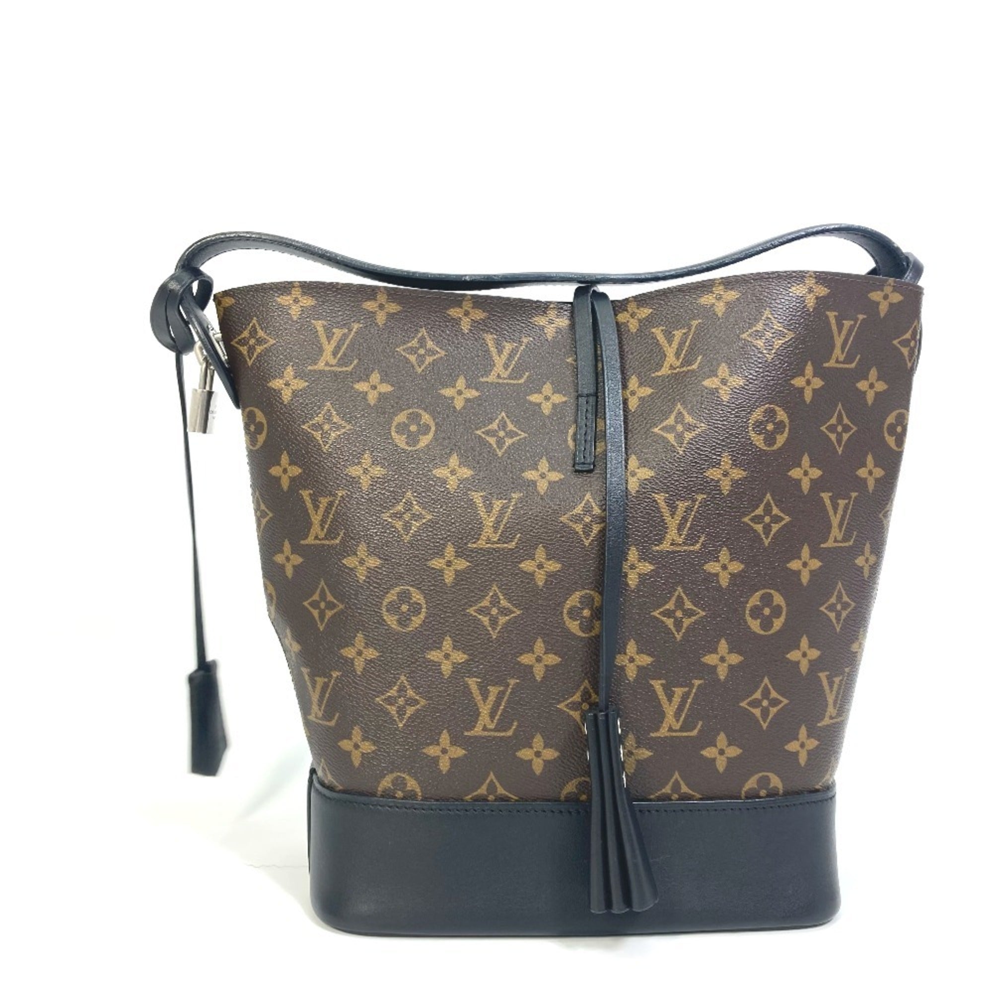 Louis Vuitton Black Brown Monogram Noir Monogram Leather Shoulder Bag (Pre-Owned)