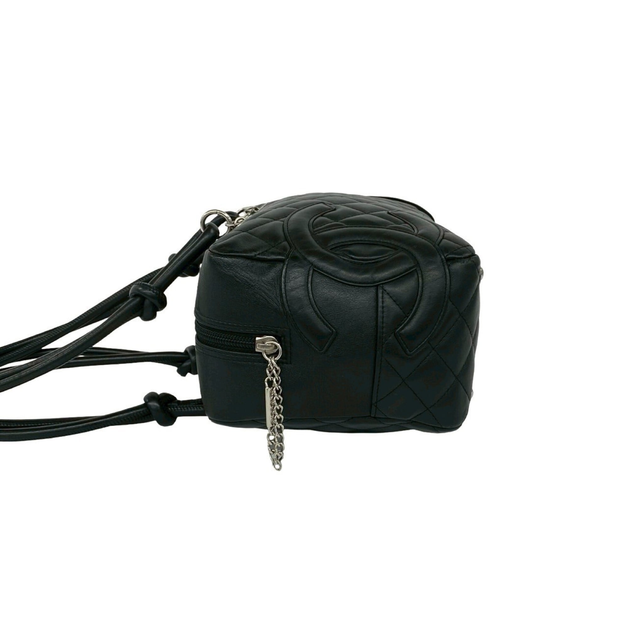 Chanel Black Leather Handbag Shoulder Bag (Pre-Owned)