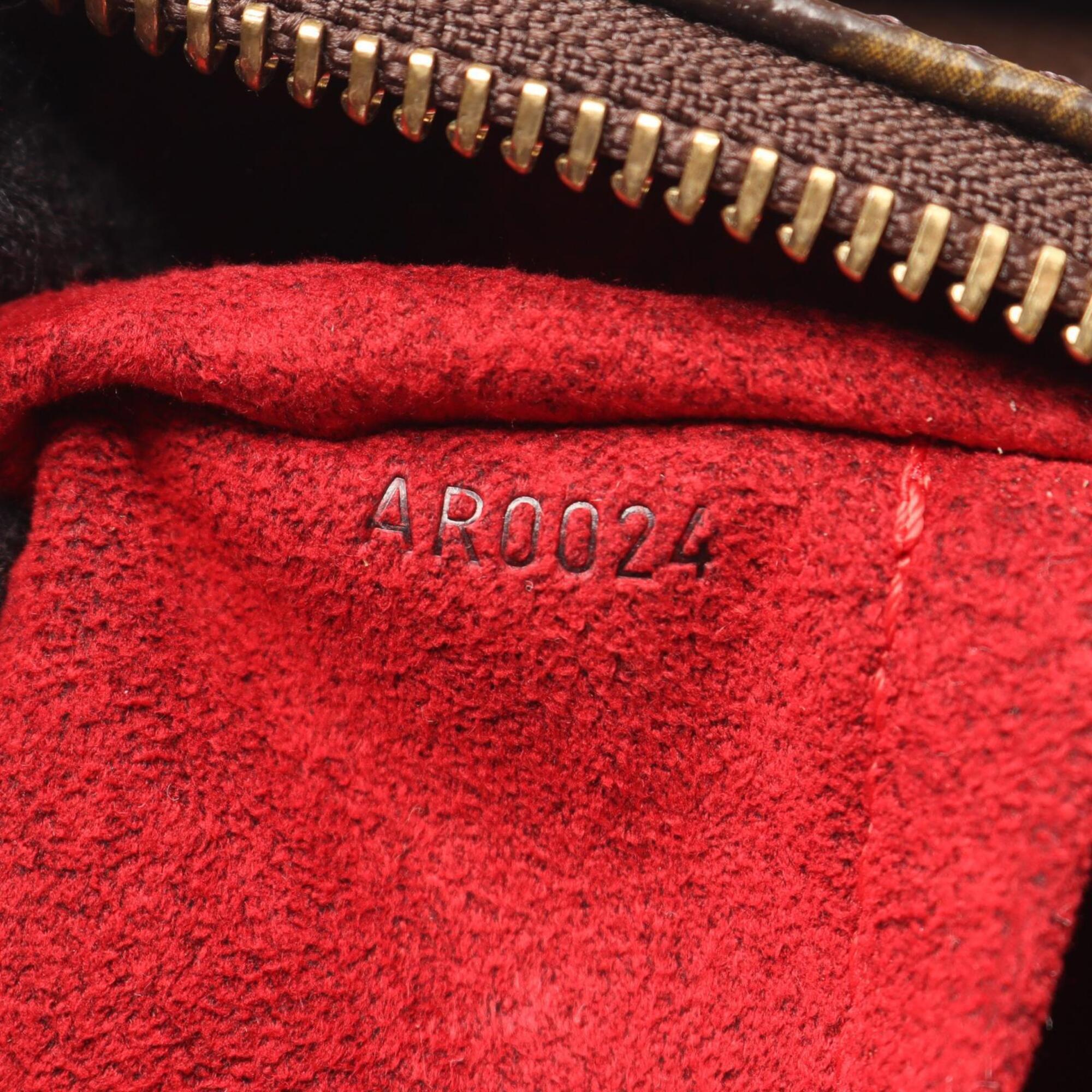 Louis Vuitton Brown Coated Canvas Leather Handbag Shoulder Bag (Pre-Owned)