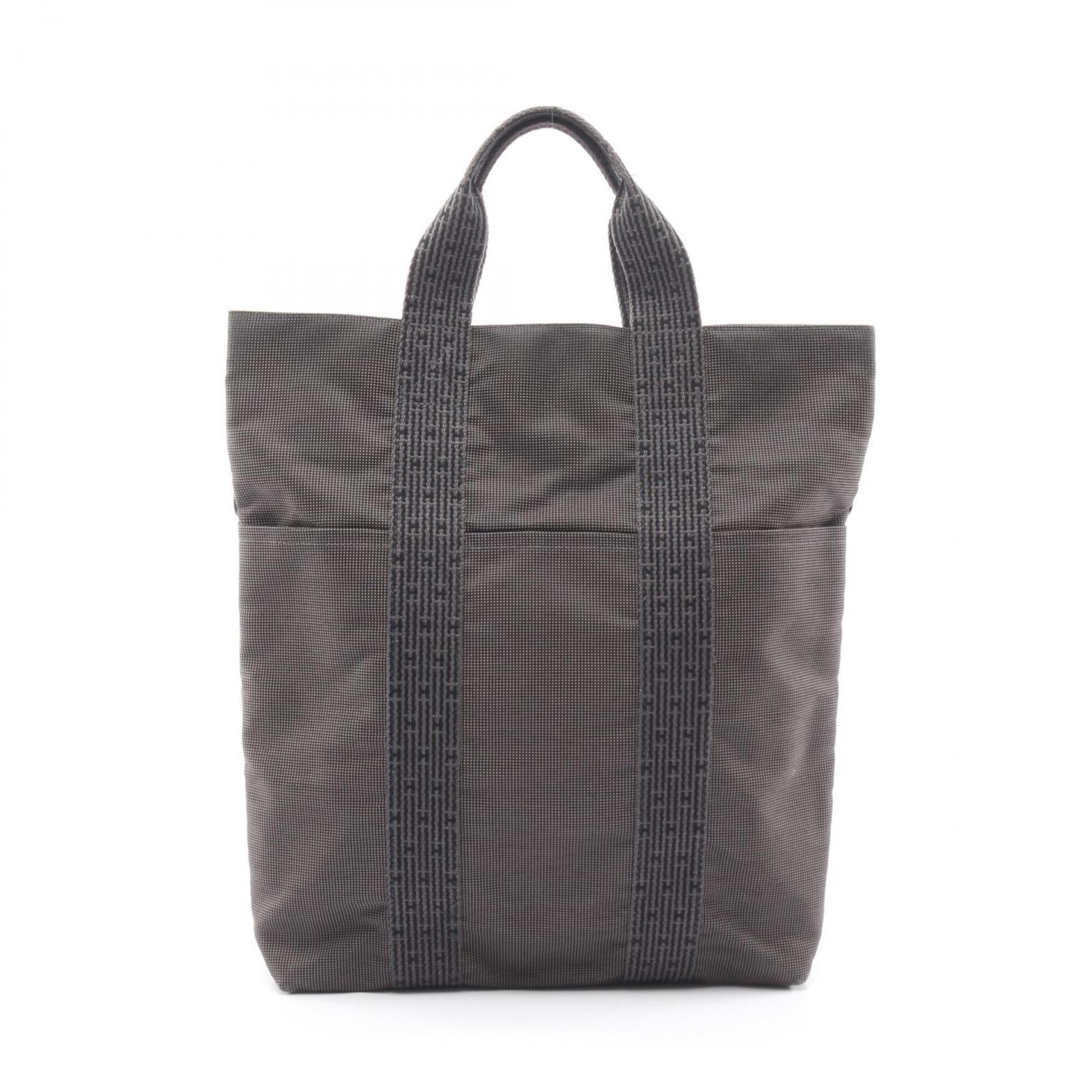 Hermes Gray Nylon Canvas Canvas Handbag Tote Bag (Pre-Owned)