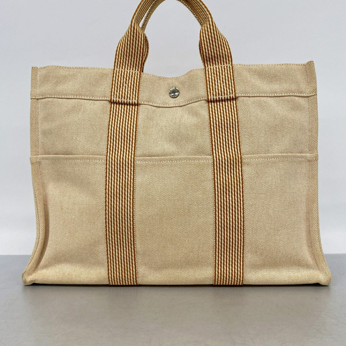 Hermes Orange Canvas Tote Bag (Pre-Owned)