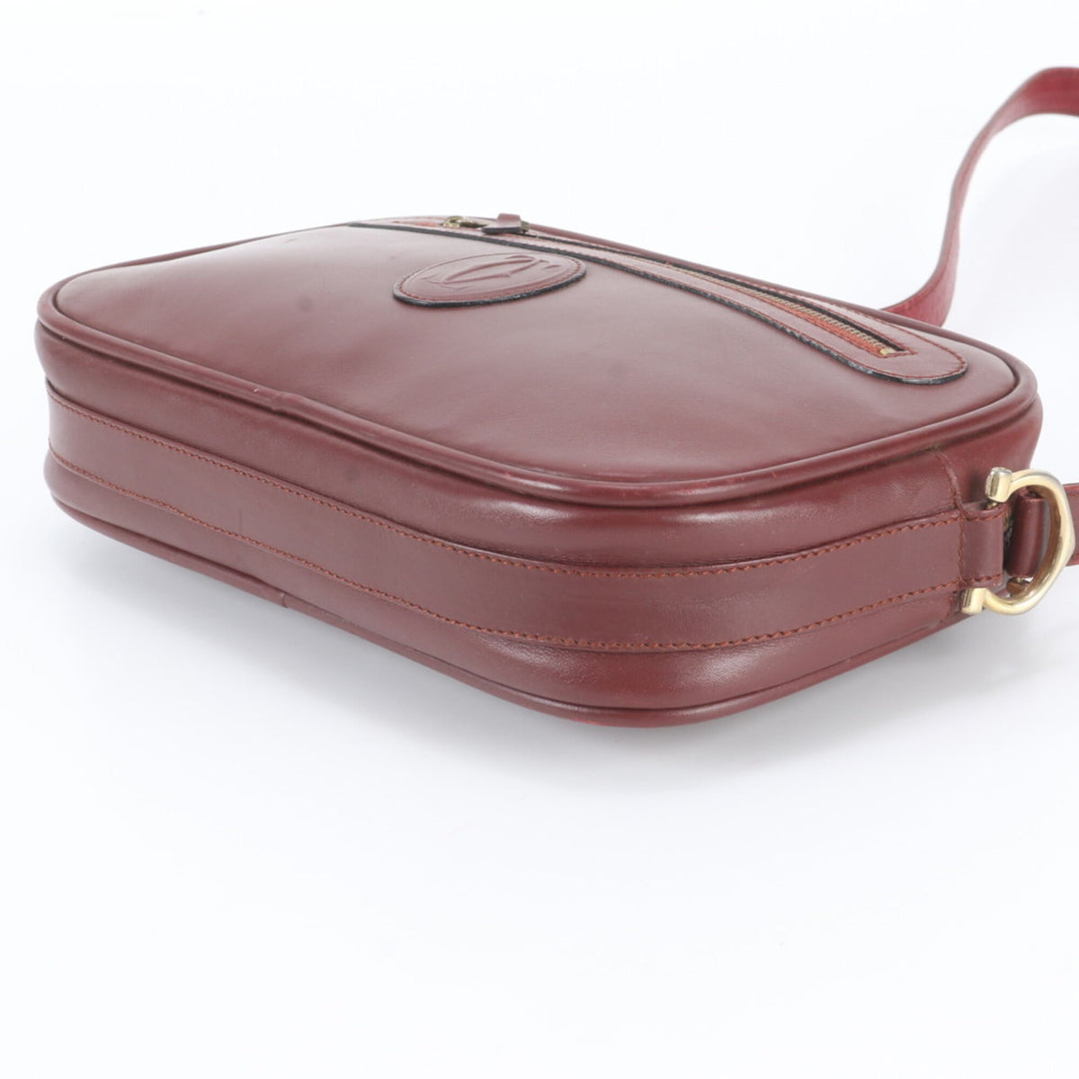 Cartier Wine Red Leather Crossbody Bag Shoulder Bag (Pre-Owned)
